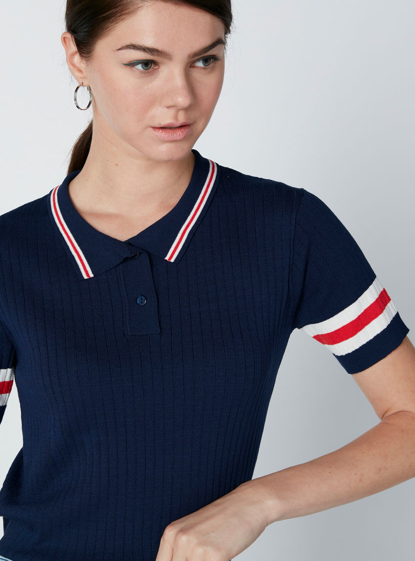 تيشيرت بياقة بولو وأكمام قصيرة-women-clothing-tshirts-image-1