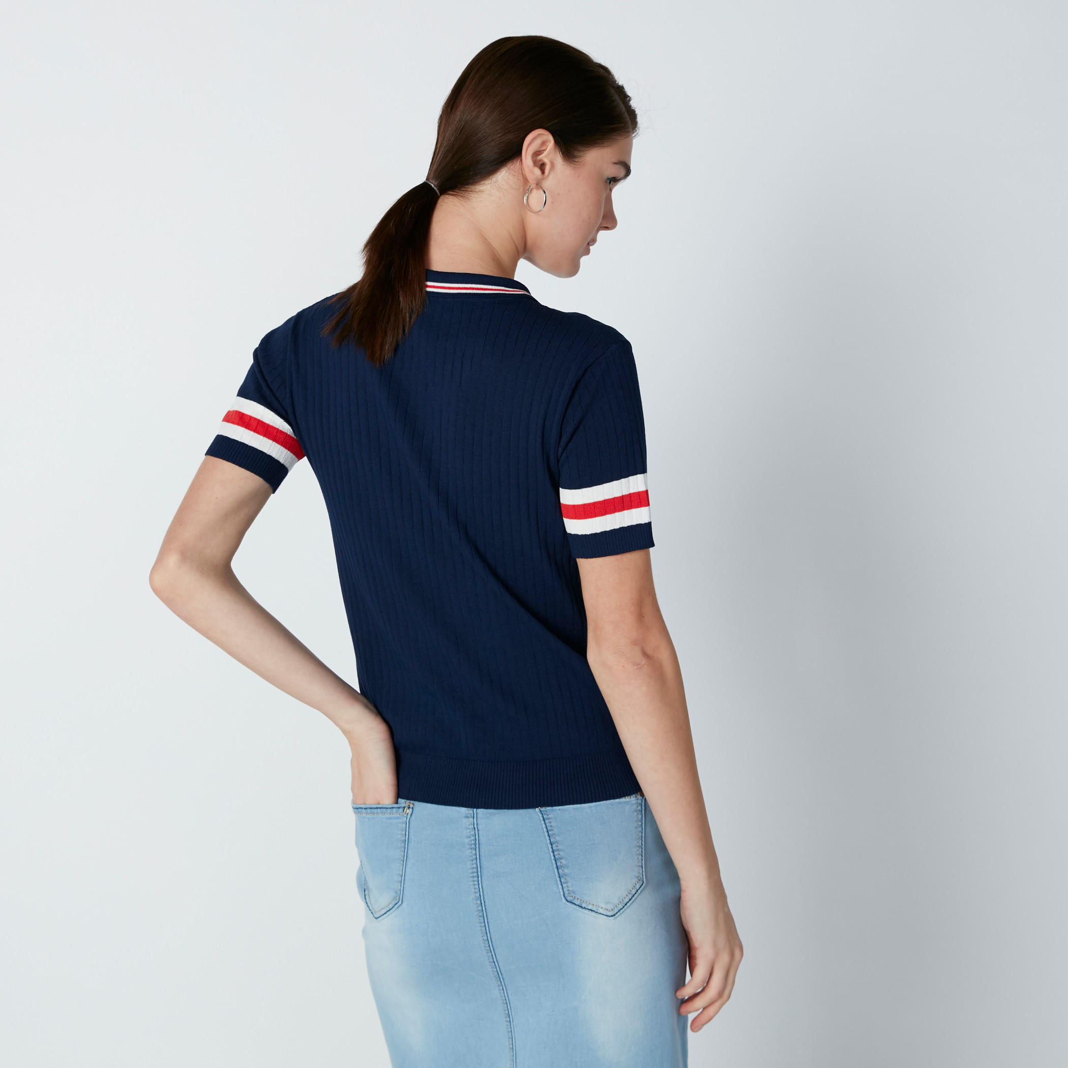 تيشيرت بياقة بولو وأكمام قصيرة-women-clothing-tshirts-image-2