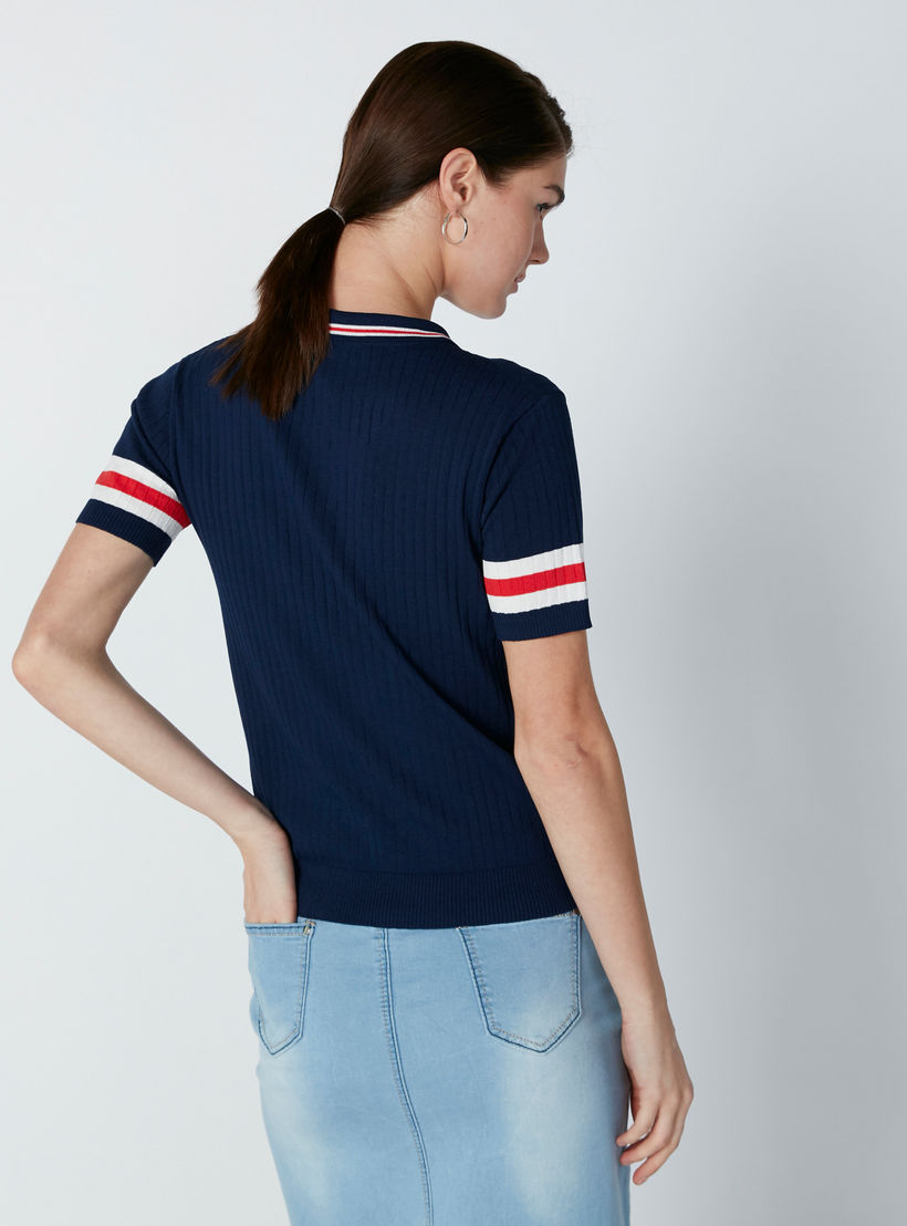 تيشيرت بياقة بولو وأكمام قصيرة-women-clothing-tshirts-image-2