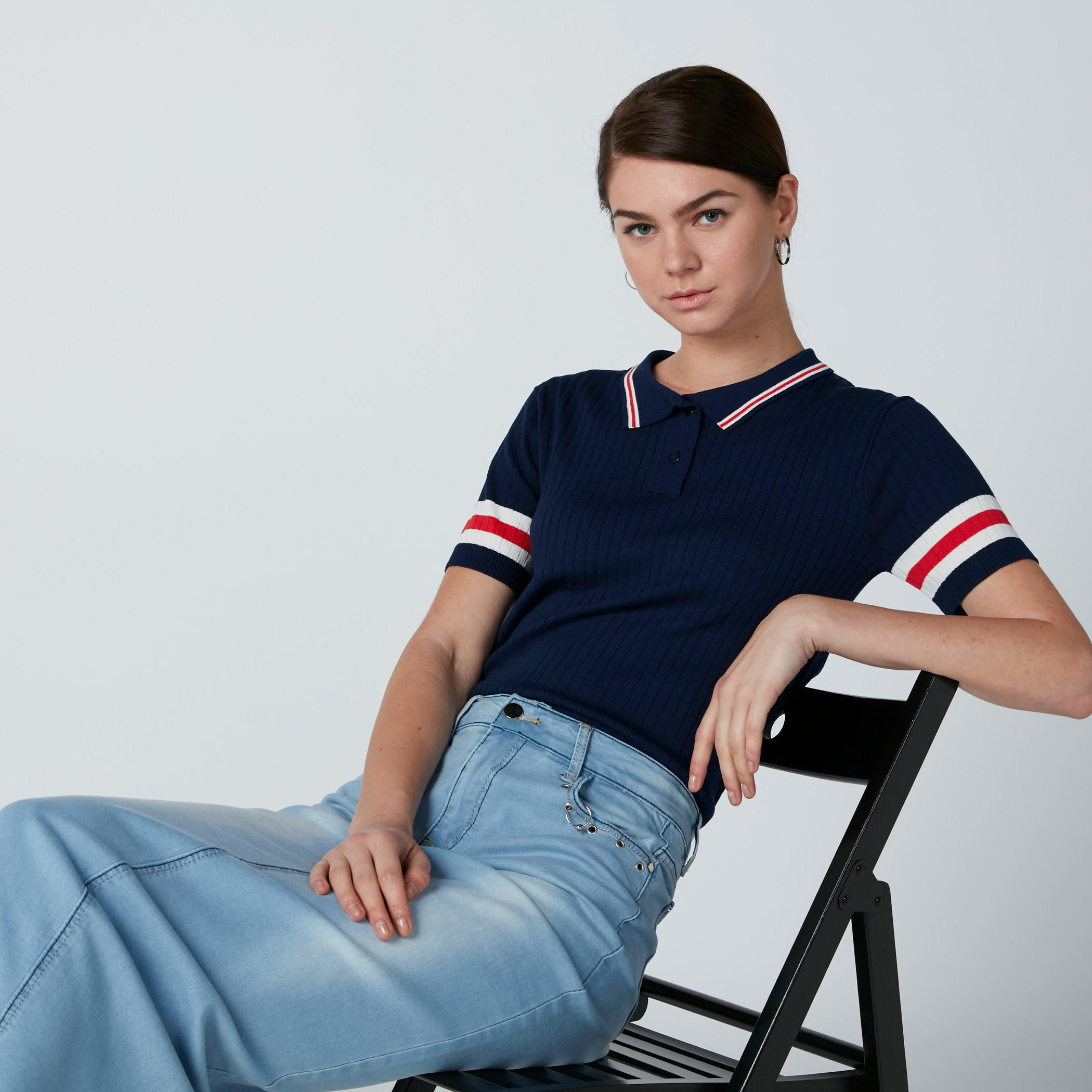 تيشيرت بياقة بولو وأكمام قصيرة-women-clothing-tshirts-image-3