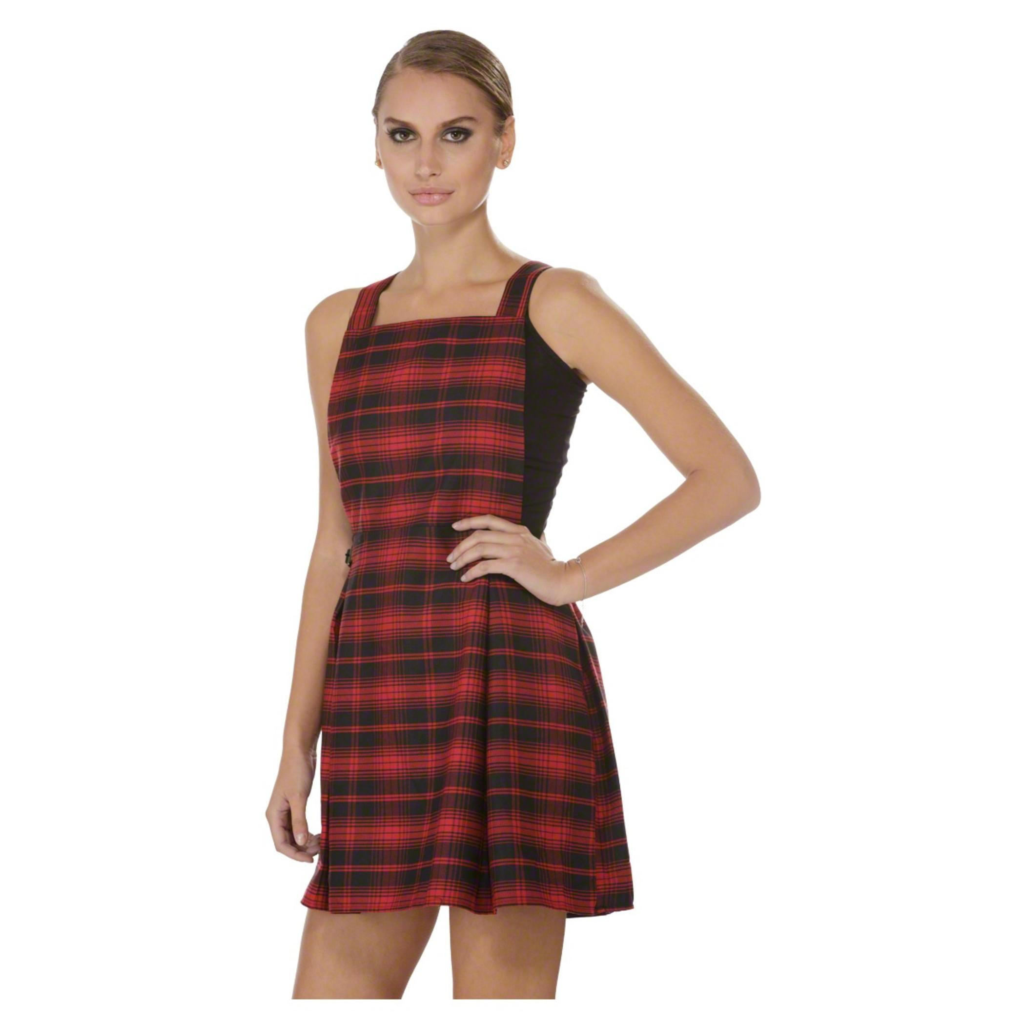 Checkered Dungaree Dress-women-clothing-dresses-image-3
