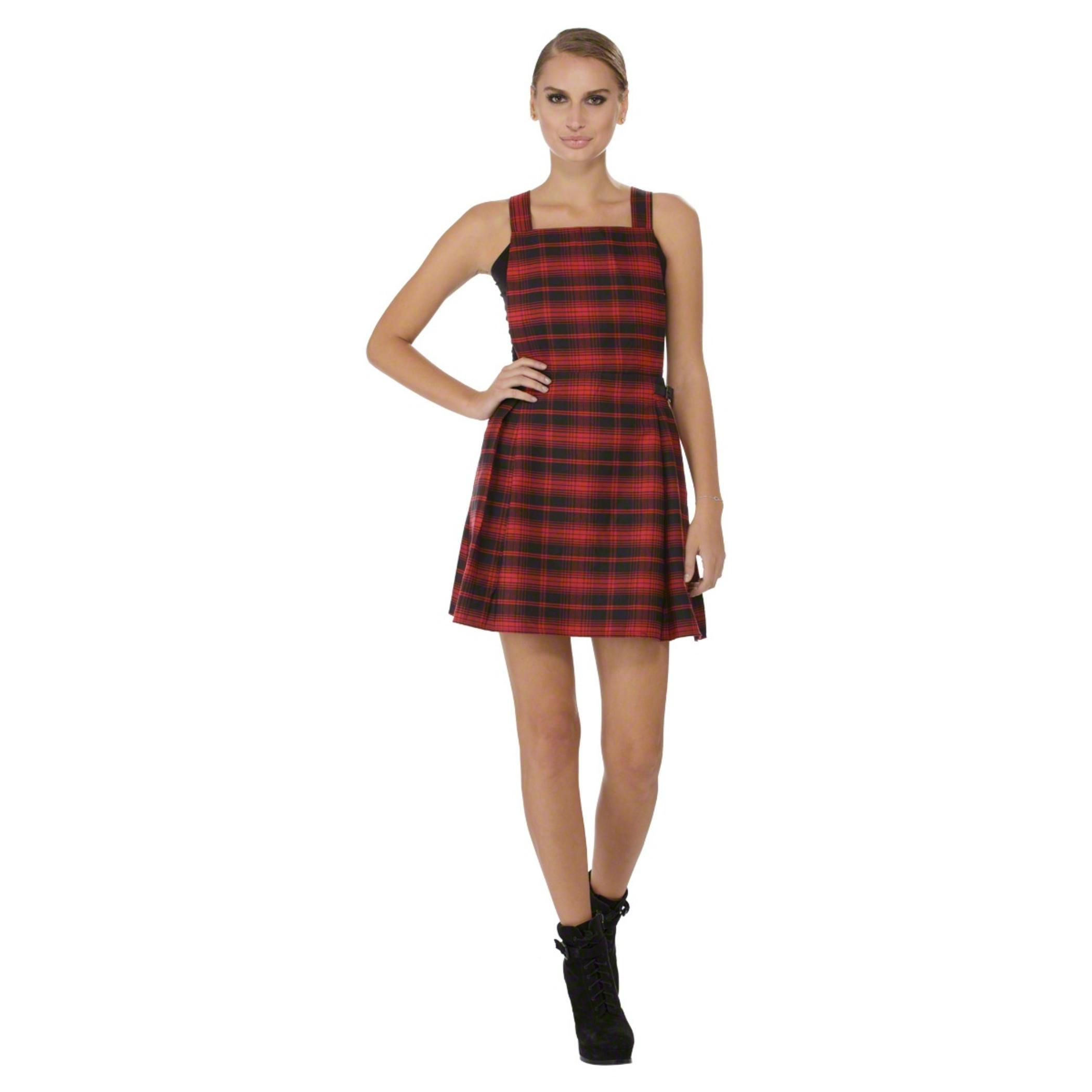 Checkered Dungaree Dress-women-clothing-dresses-image-5