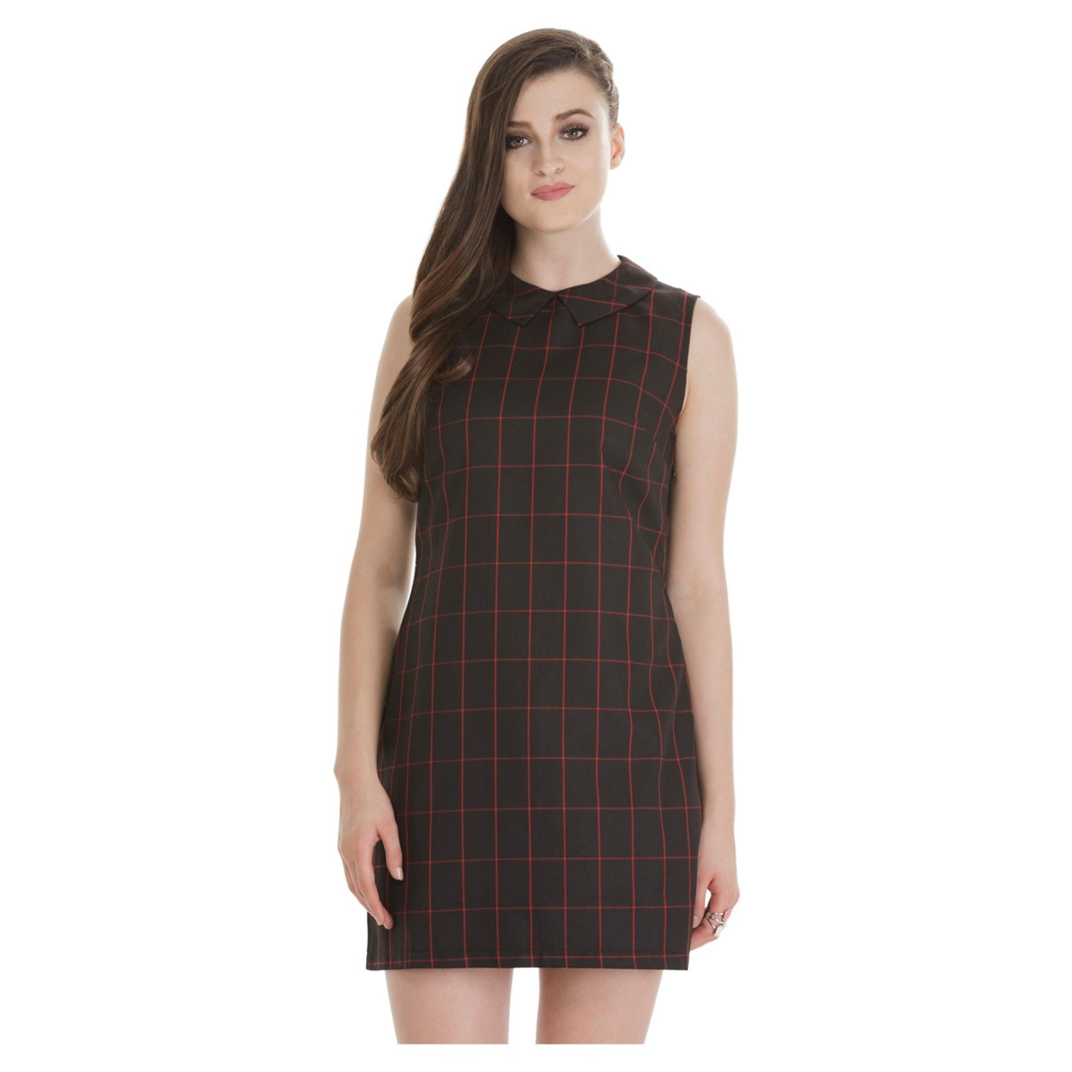 Sleeveless Plaid Shift Dress-women-clothing-dresses-image-1