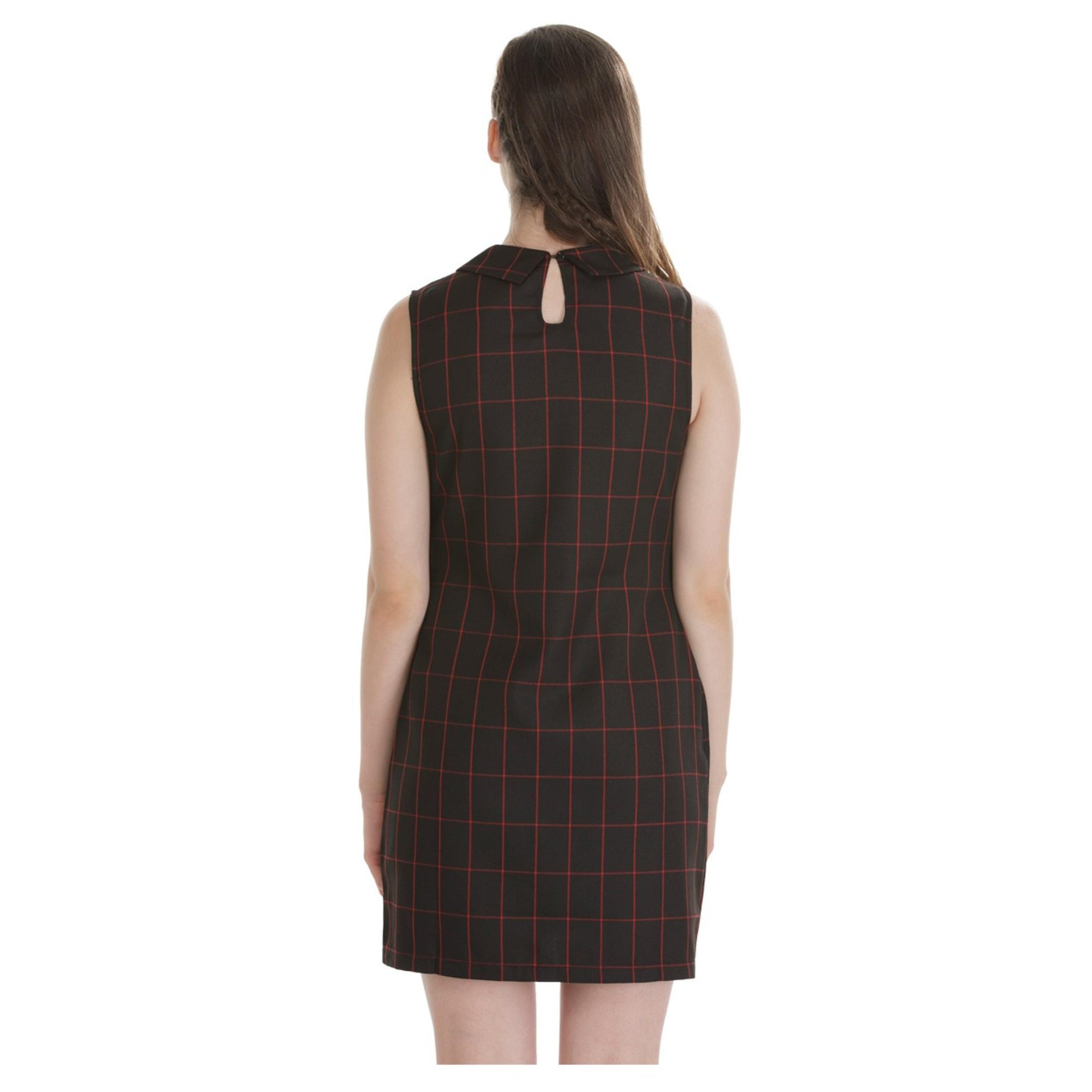 Sleeveless Plaid Shift Dress-women-clothing-dresses-image-2