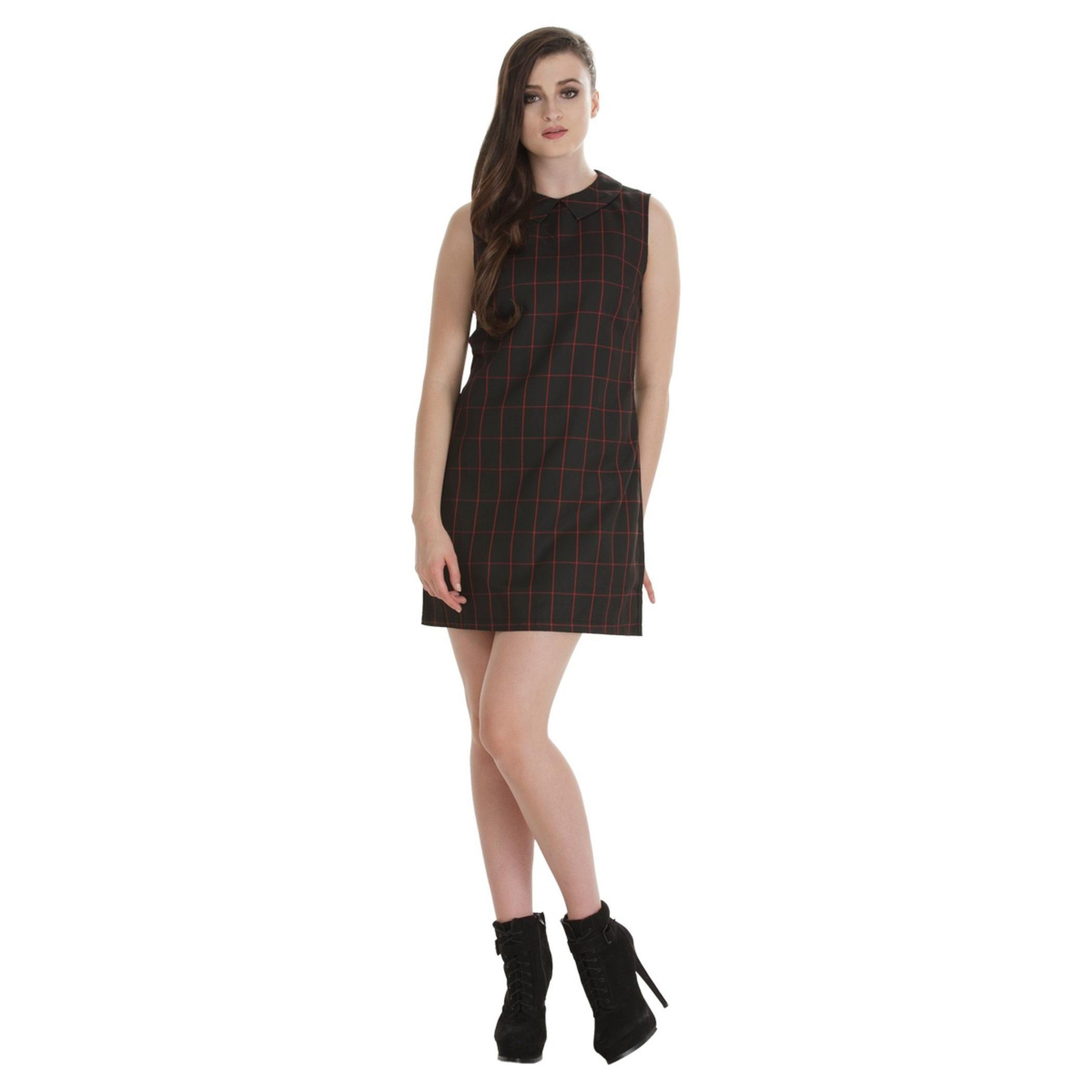 Sleeveless Plaid Shift Dress-women-clothing-dresses-image-5
