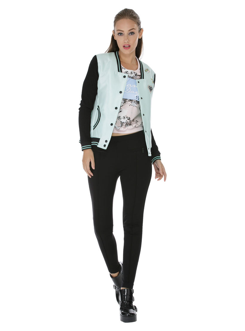 Dual-tone Long Sleeves Jacket-women-winterwear-coatsandjackets-jackets-image-1