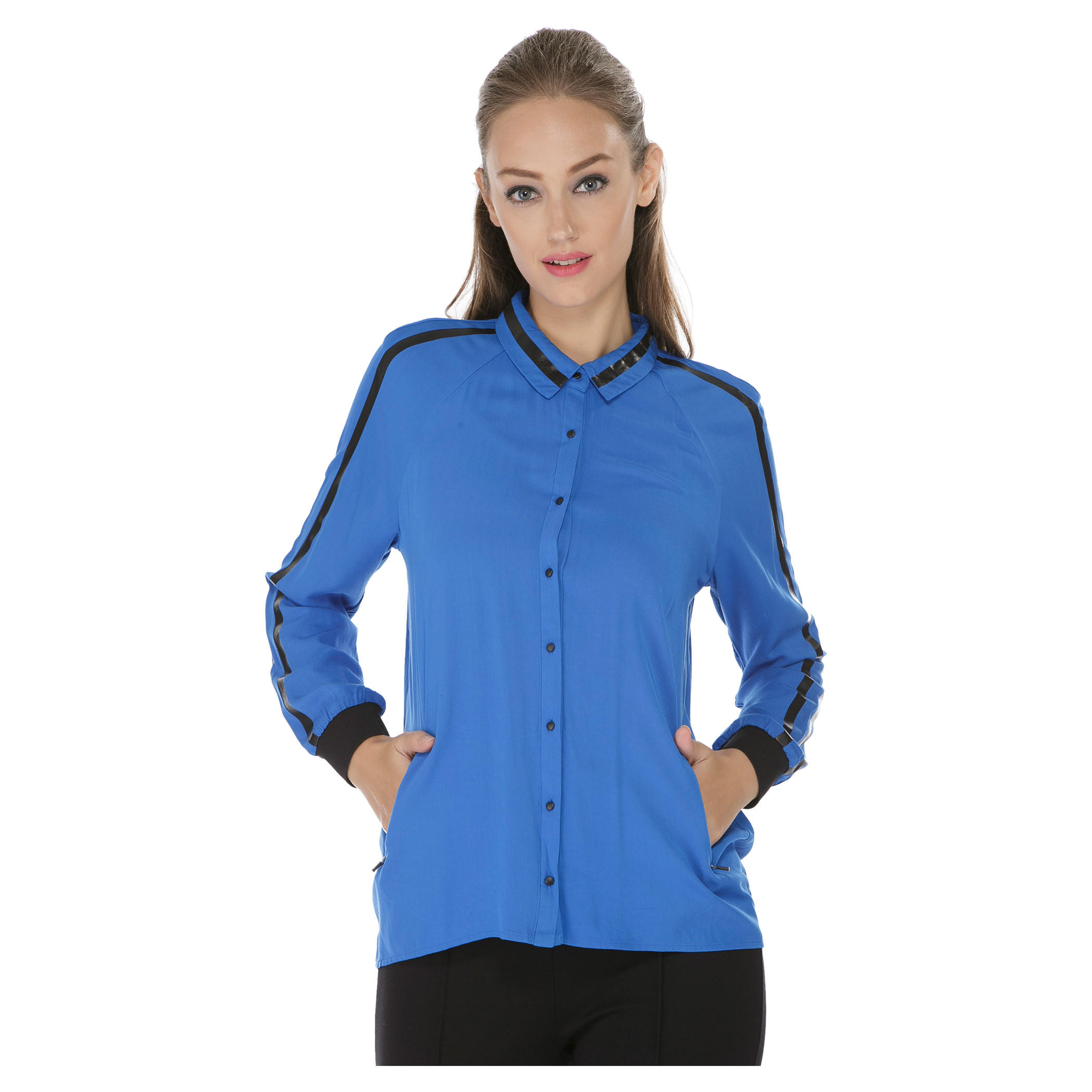 Dual-tone Long Sleeves Jacket-women-winterwear-coatsandjackets-jackets-image-1