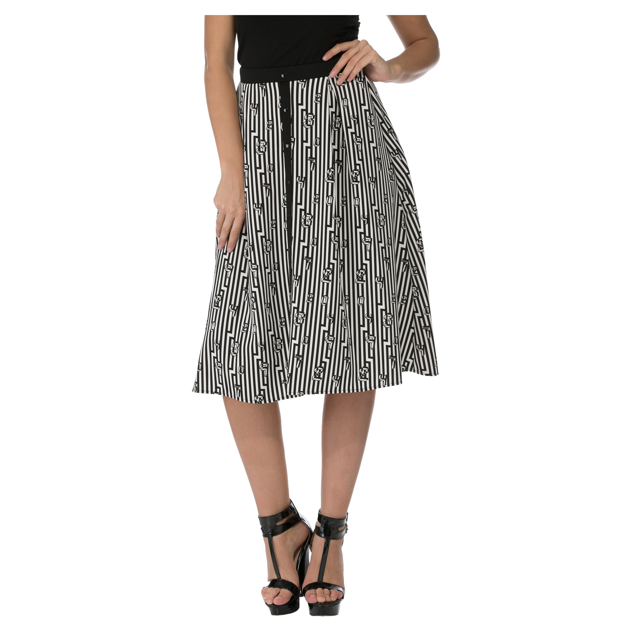 Monochrome Midi Skirt-women-clothing-bottoms-skirts-image-1