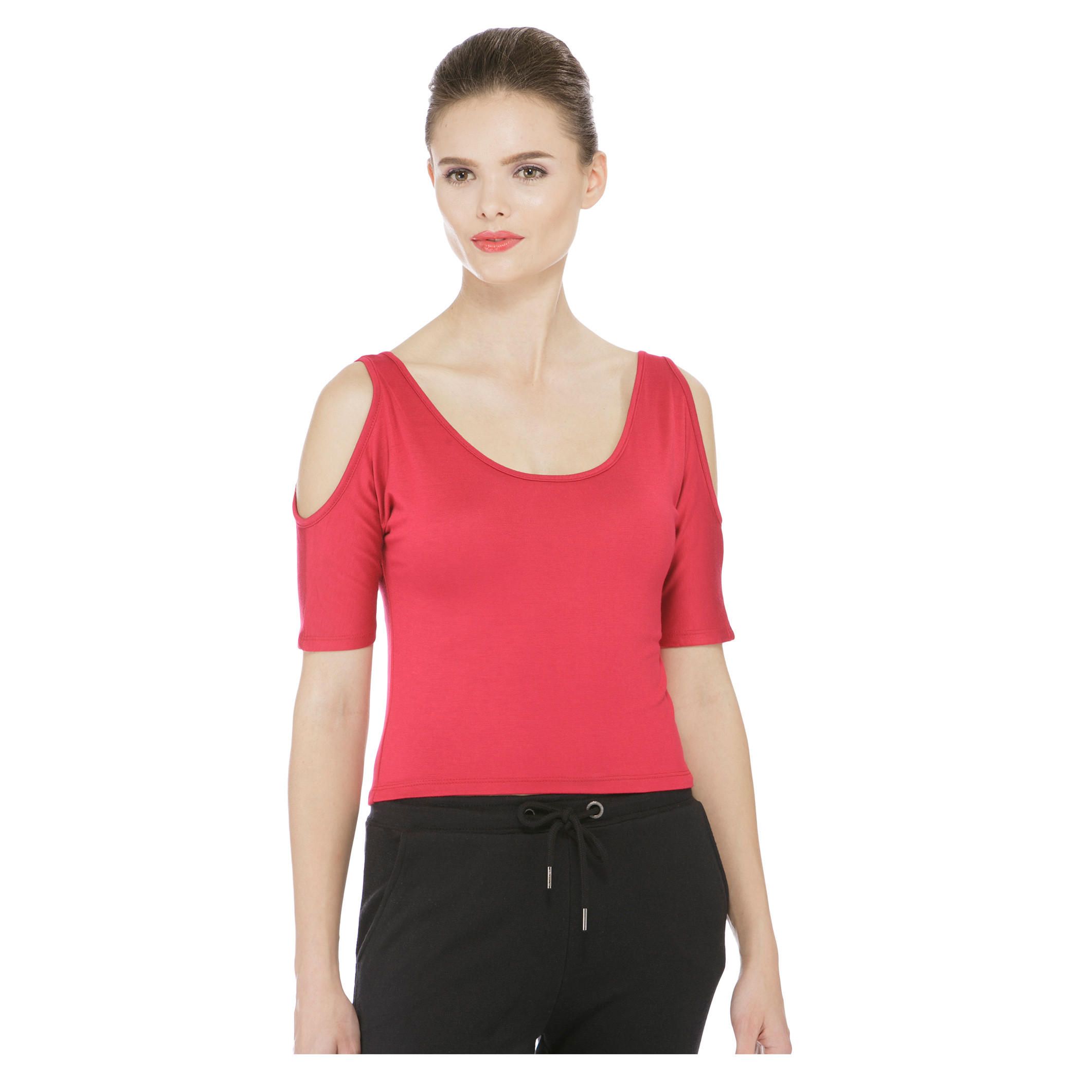 Solid Colour Top-women-clothing-tshirts-image-1