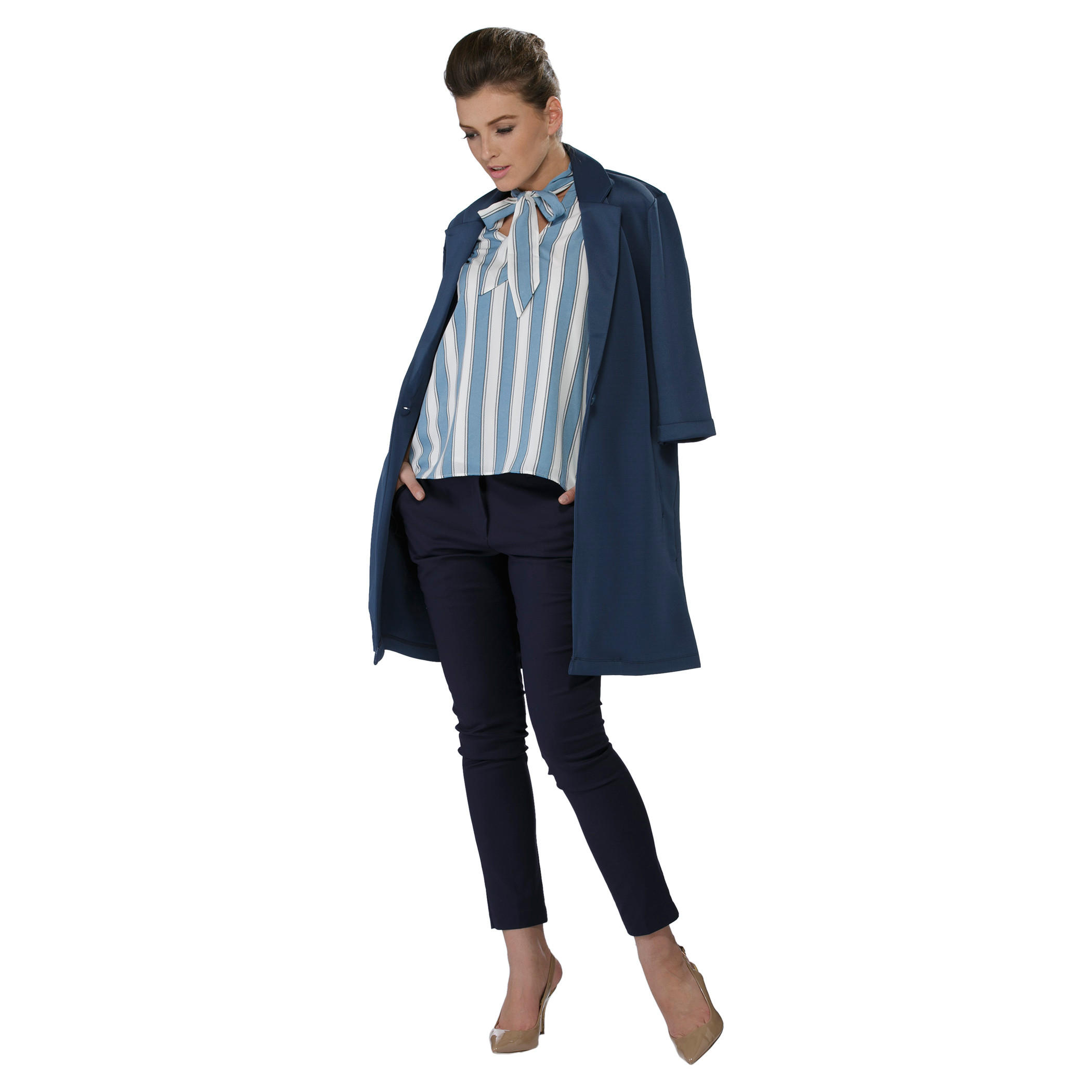 Solid Colour Long Jacket-women-clothing-coatsandjackets-blazers-image-1