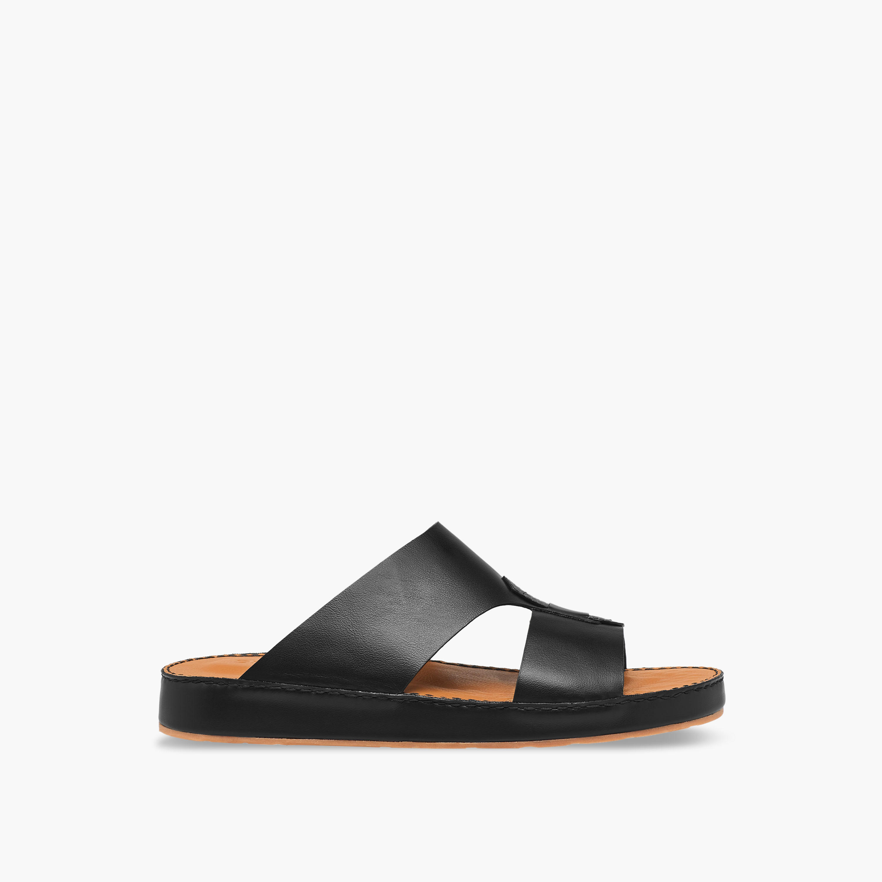 Duchini Men Panelled Leather Arabic Sandals-men-shoes-sandals-image-3
