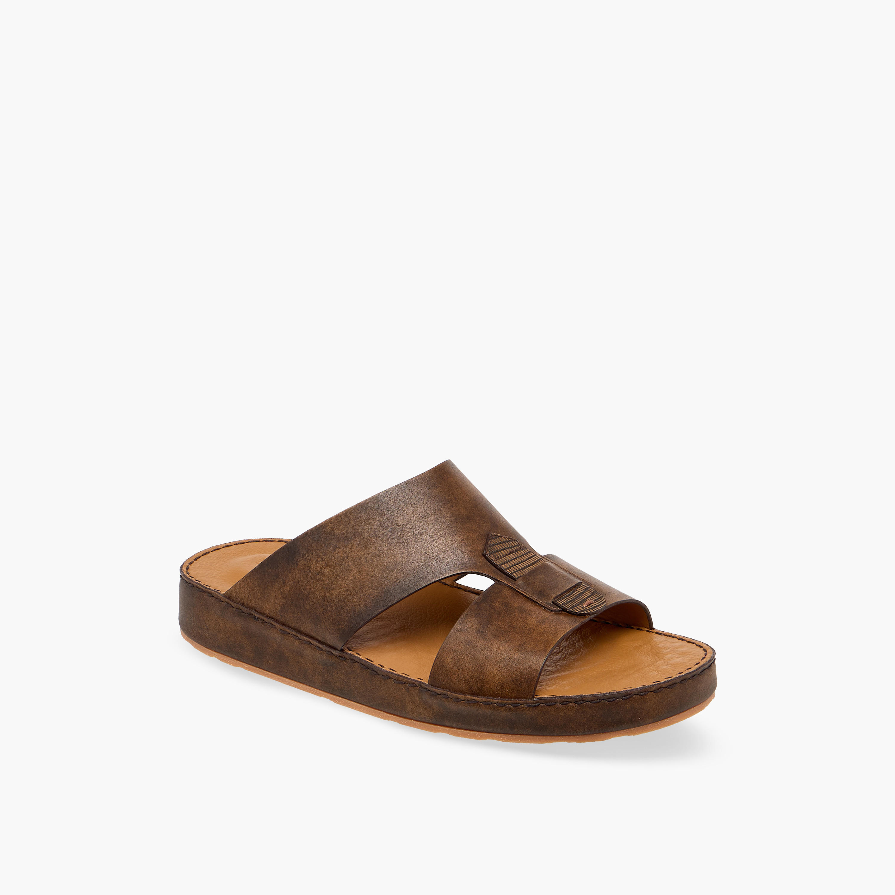 Duchini Men Panelled Leather Arabic Sandals-men-shoes-sandals-image-2