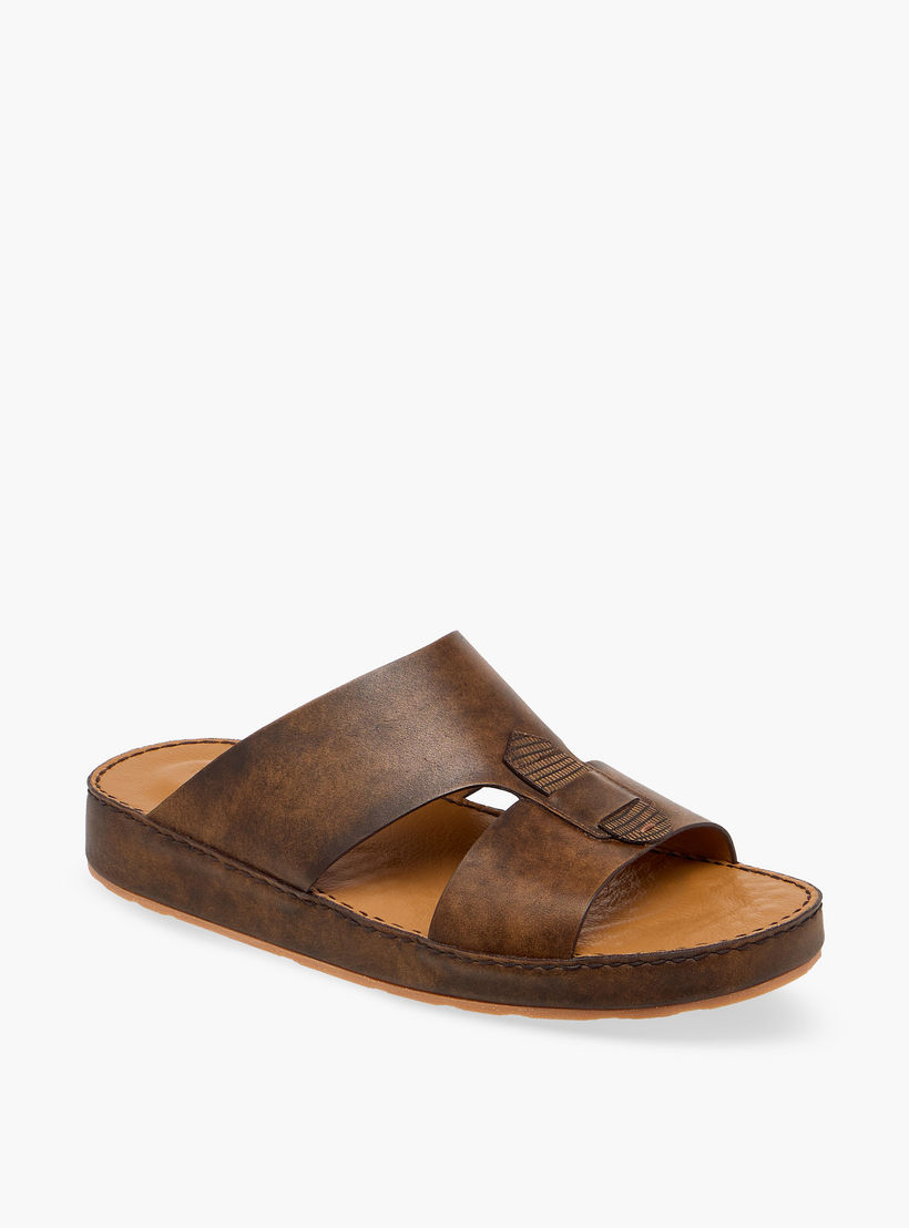 Duchini Men Panelled Leather Arabic Sandals-men-shoes-sandals-image-2