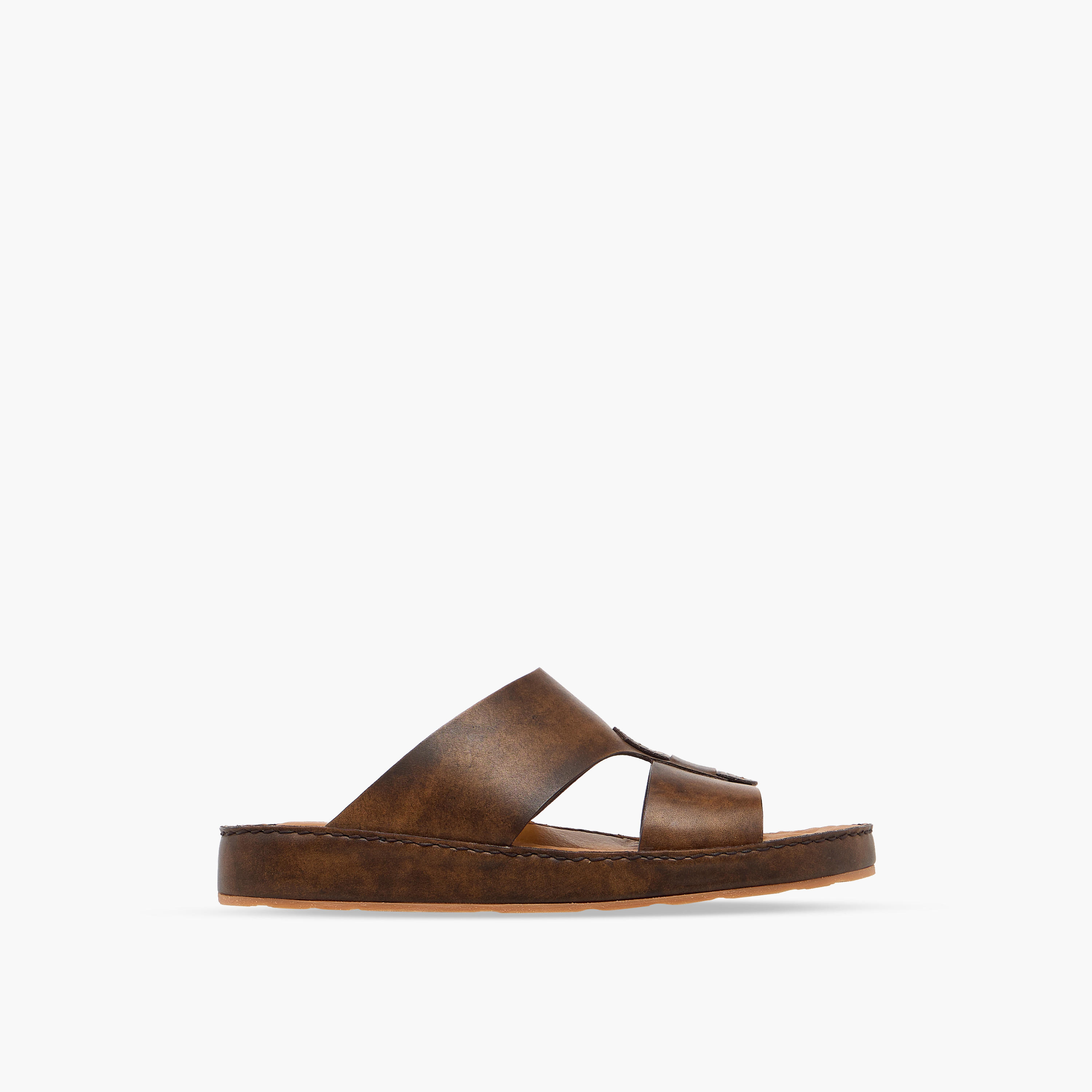 Duchini Men Panelled Leather Arabic Sandals-men-shoes-sandals-image-3