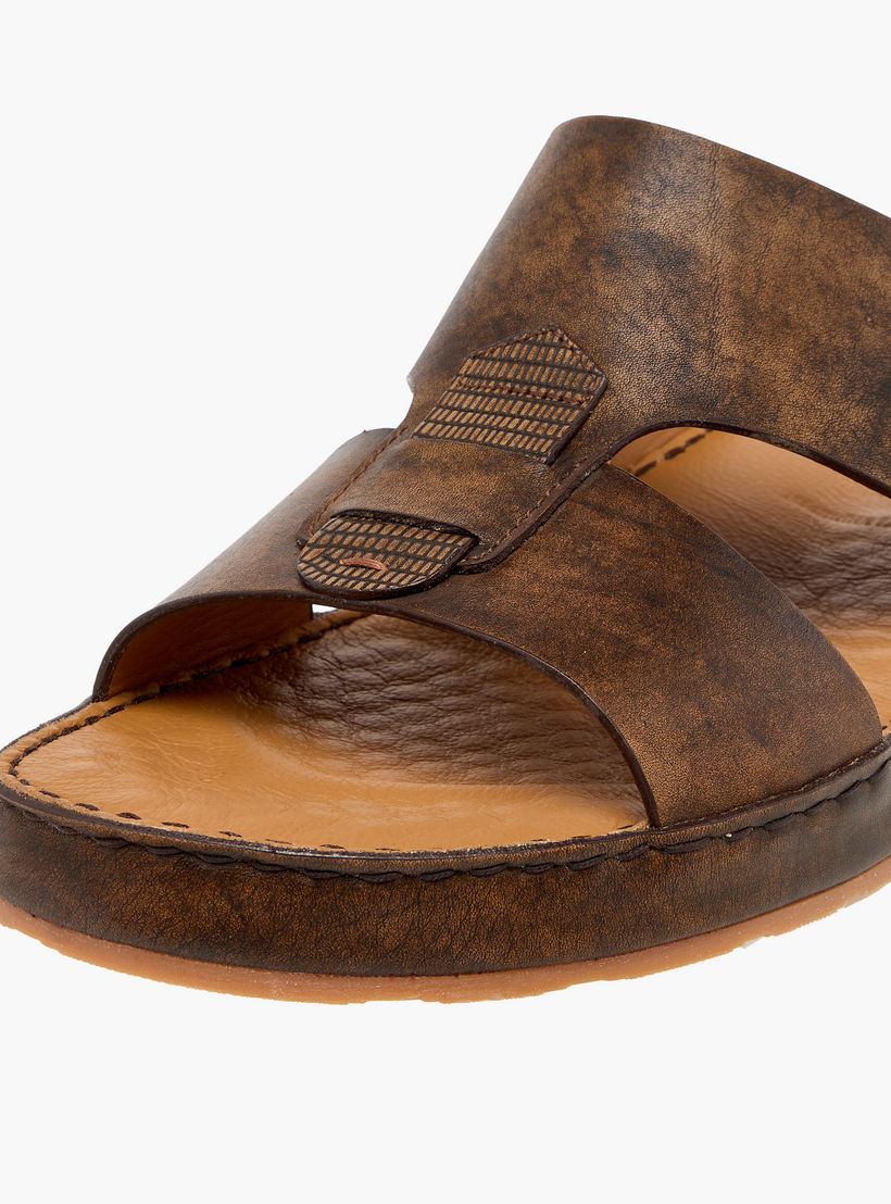 Duchini Men Panelled Leather Arabic Sandals-men-shoes-sandals-image-4