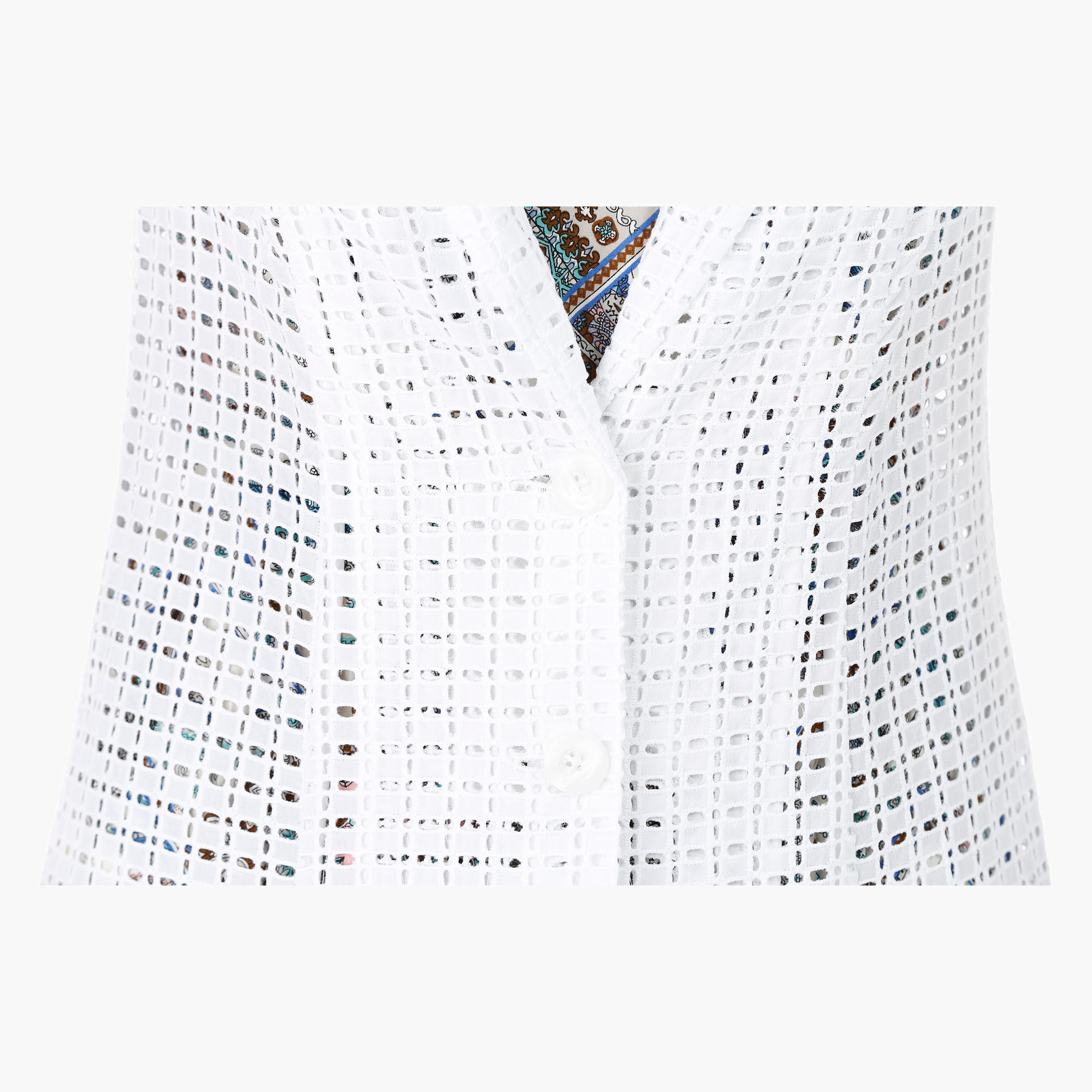 Sleeveless Long Jacket with Schiffli Work-women-clothing-cardigansandjumpers-jumpers-image-4