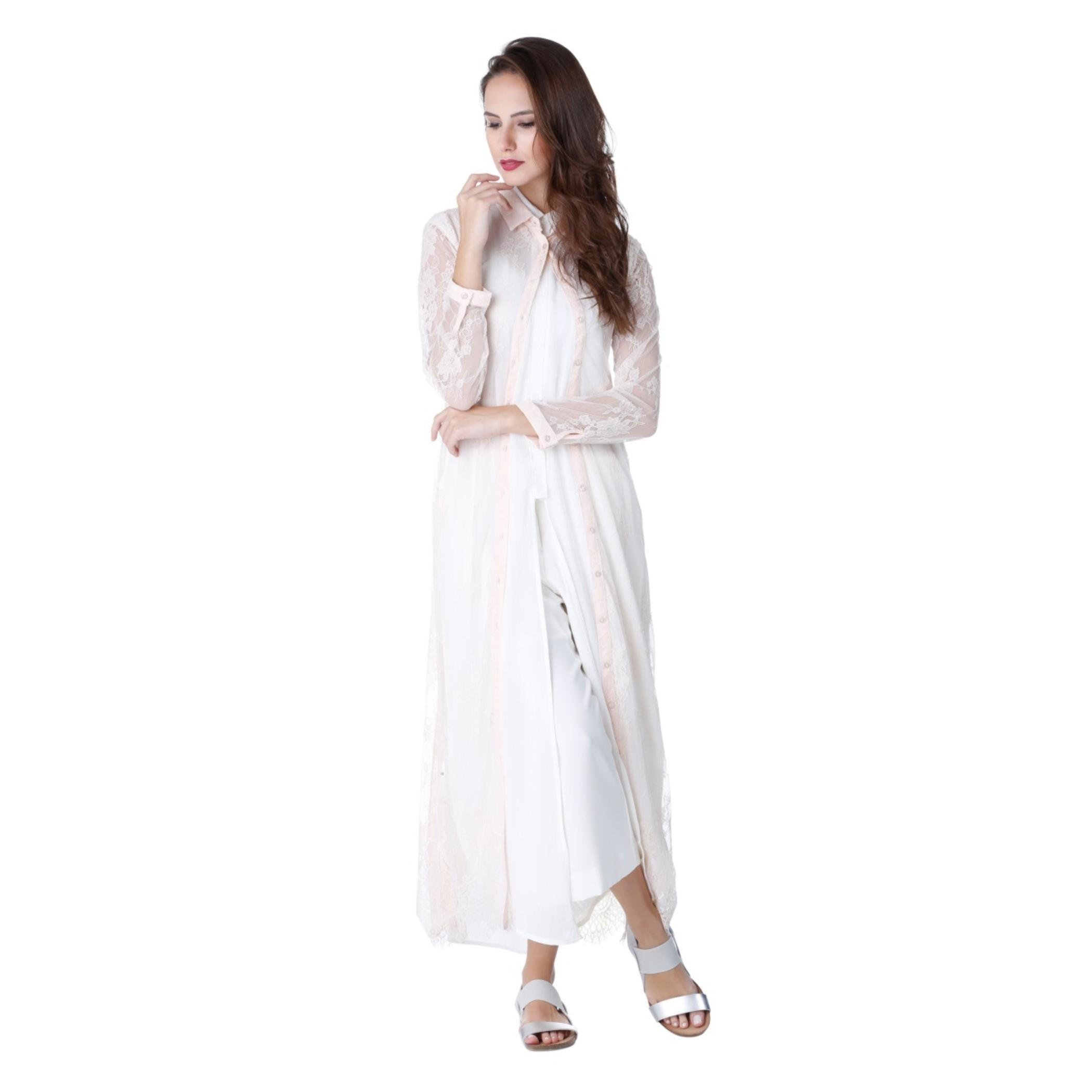 Lace Shirt Dress with Long Sleeves-women-clothing-dresses-image-1