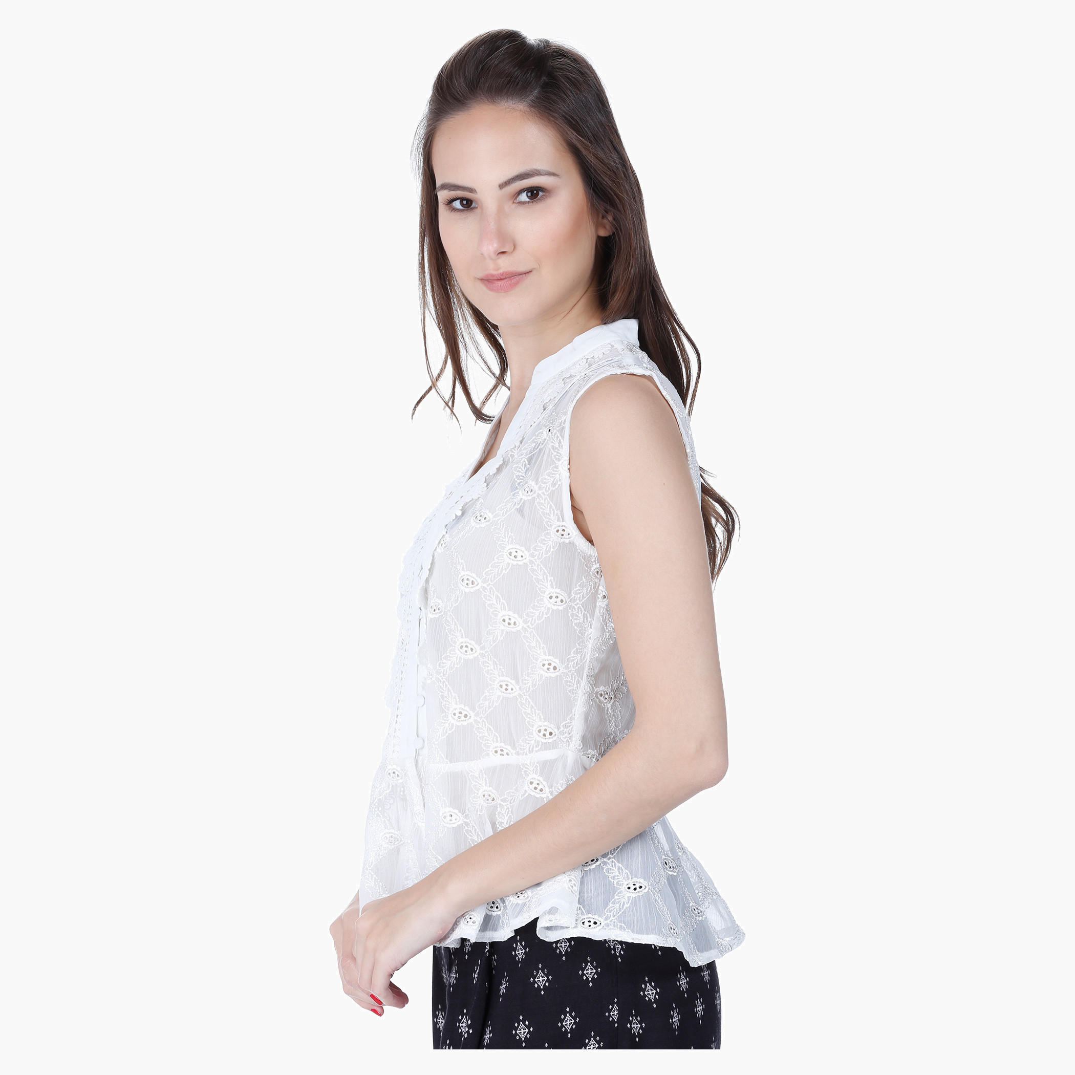 Lace-embellished Sleeveless Peplum Blouse-women-clothing-shirtsandblouses-blouses-image-3