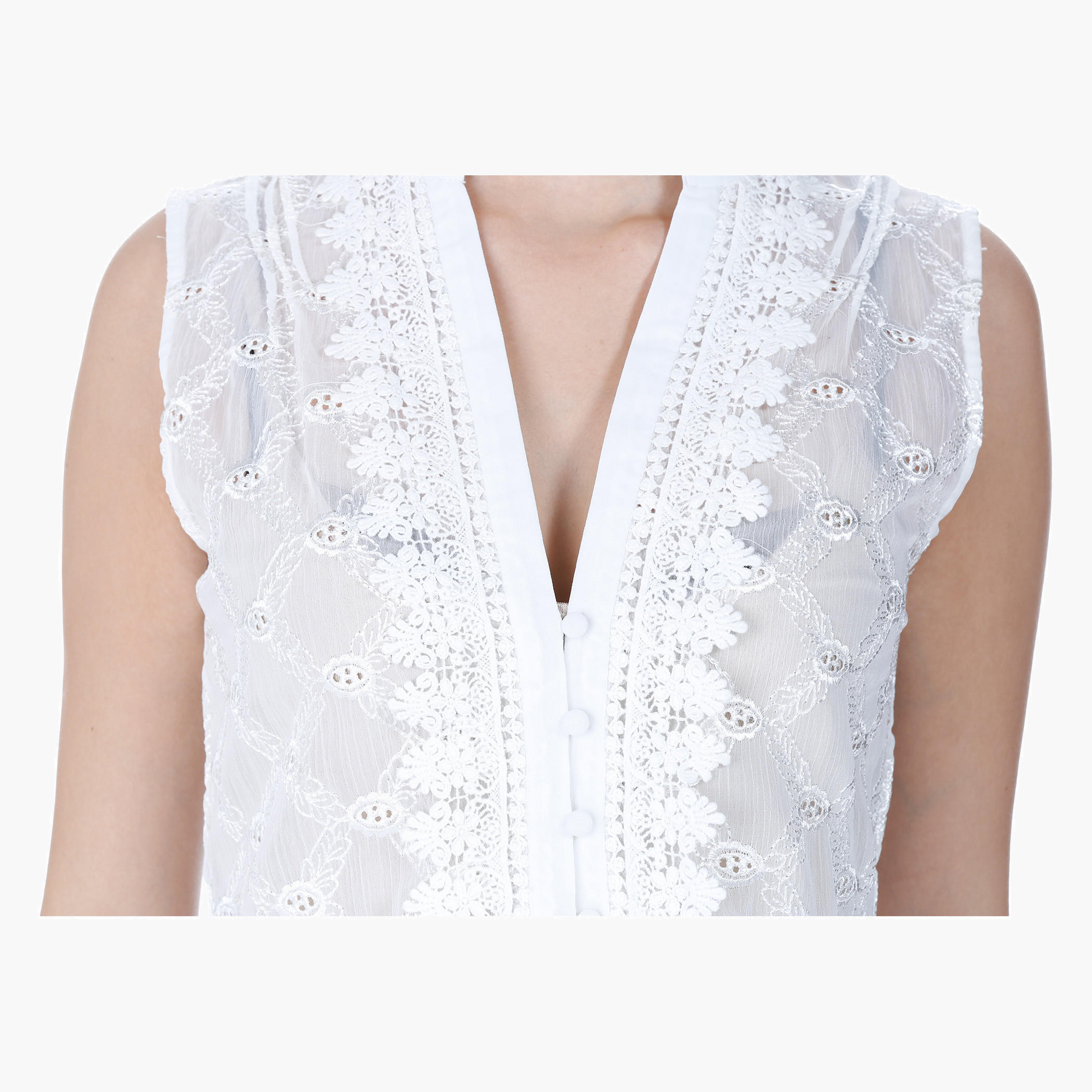Lace-embellished Sleeveless Peplum Blouse-women-clothing-shirtsandblouses-blouses-image-4