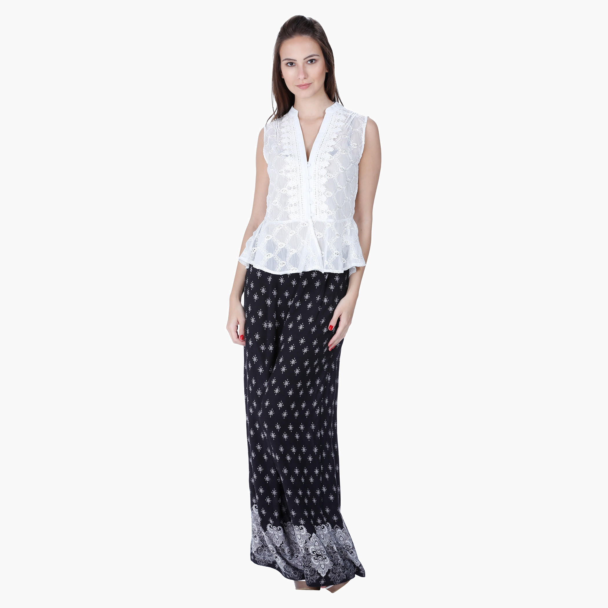 Lace-embellished Sleeveless Peplum Blouse-women-clothing-shirtsandblouses-blouses-image-5