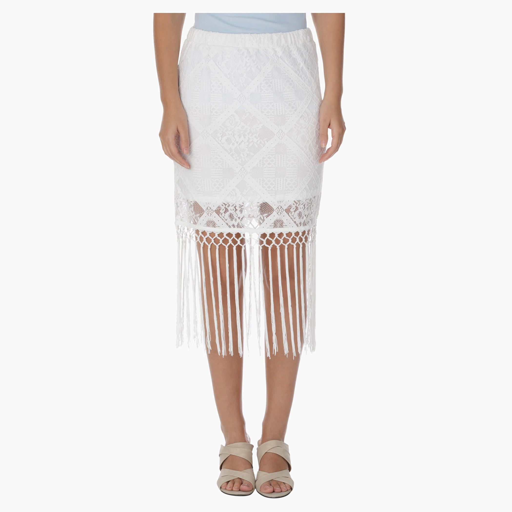 Lace Pencil Skirt with Tassels-women-clothing-bottoms-skirts-image-1