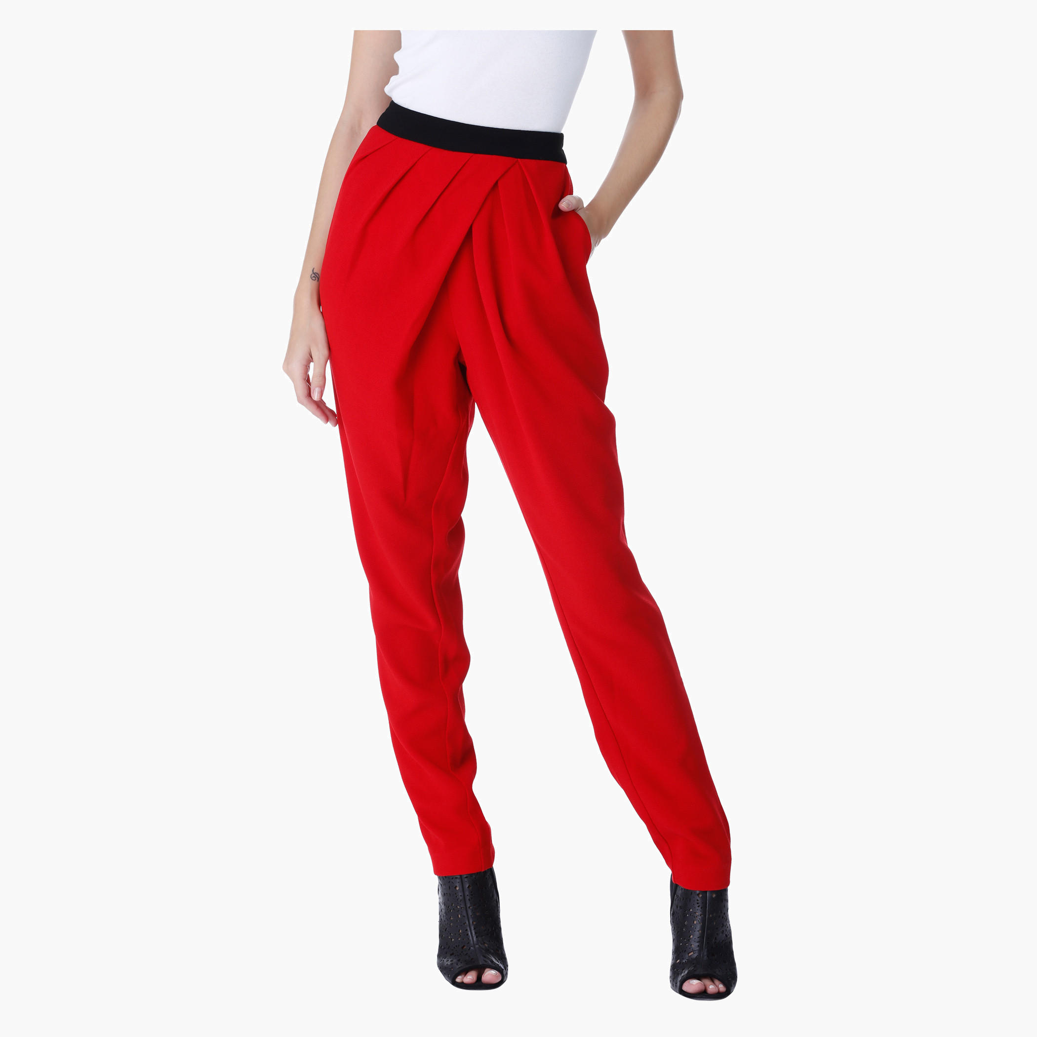 Criss-cross Pleat Pants-women-clothing-bottoms-trousers-image-1