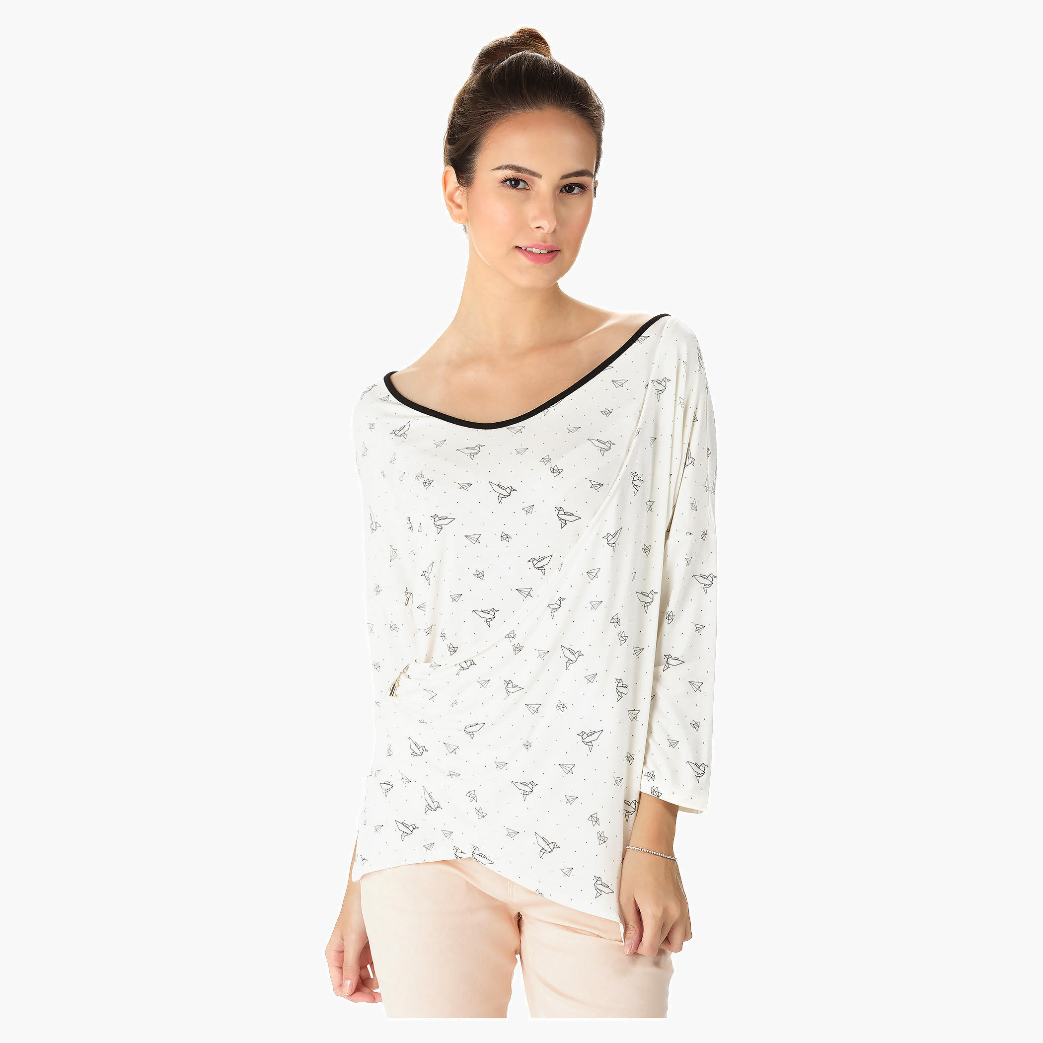 Printed Wrap Side Top-women-clothing-shirtsandblouses-blouses-image-1