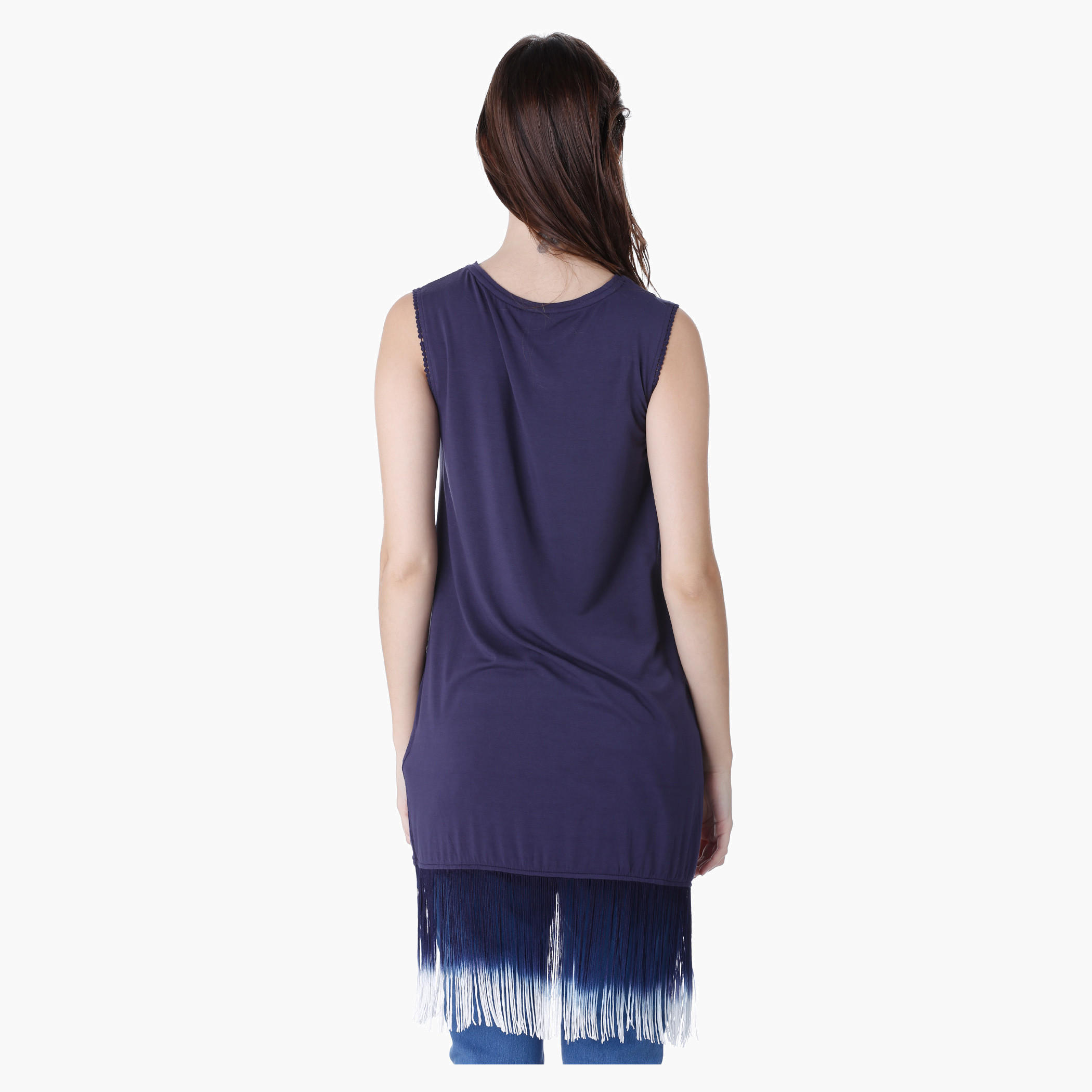 Printed Top with Fringe Embellishment-women-clothing-tshirts-image-2