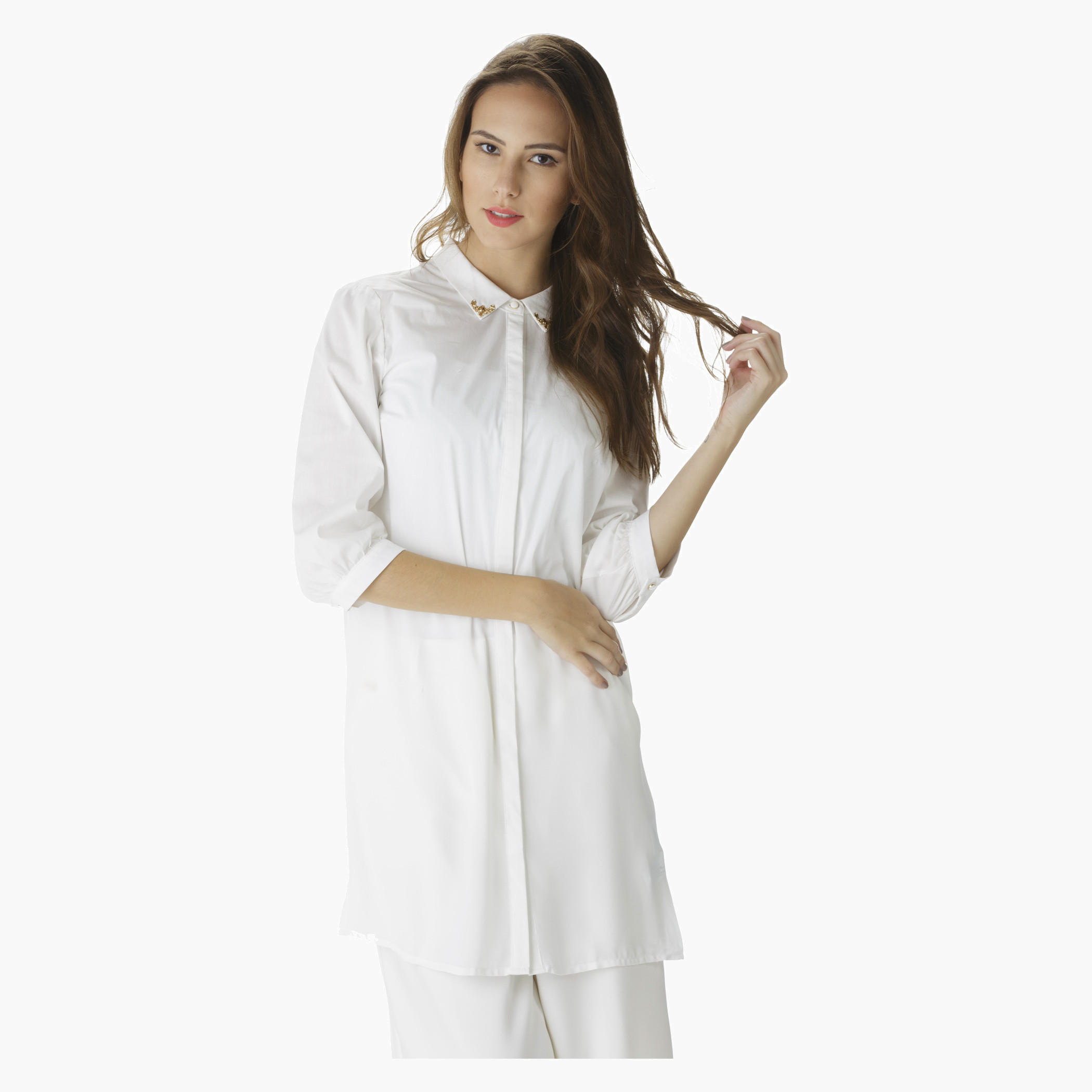 Solid Colour Shirt-women-clothing-shirtsandblouses-blouses-image-1