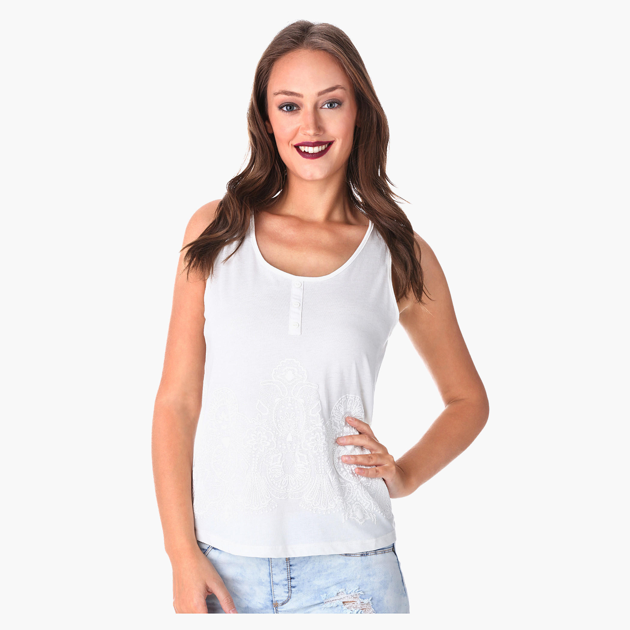 Solid Colour Top-women-clothing-tshirts-image-1