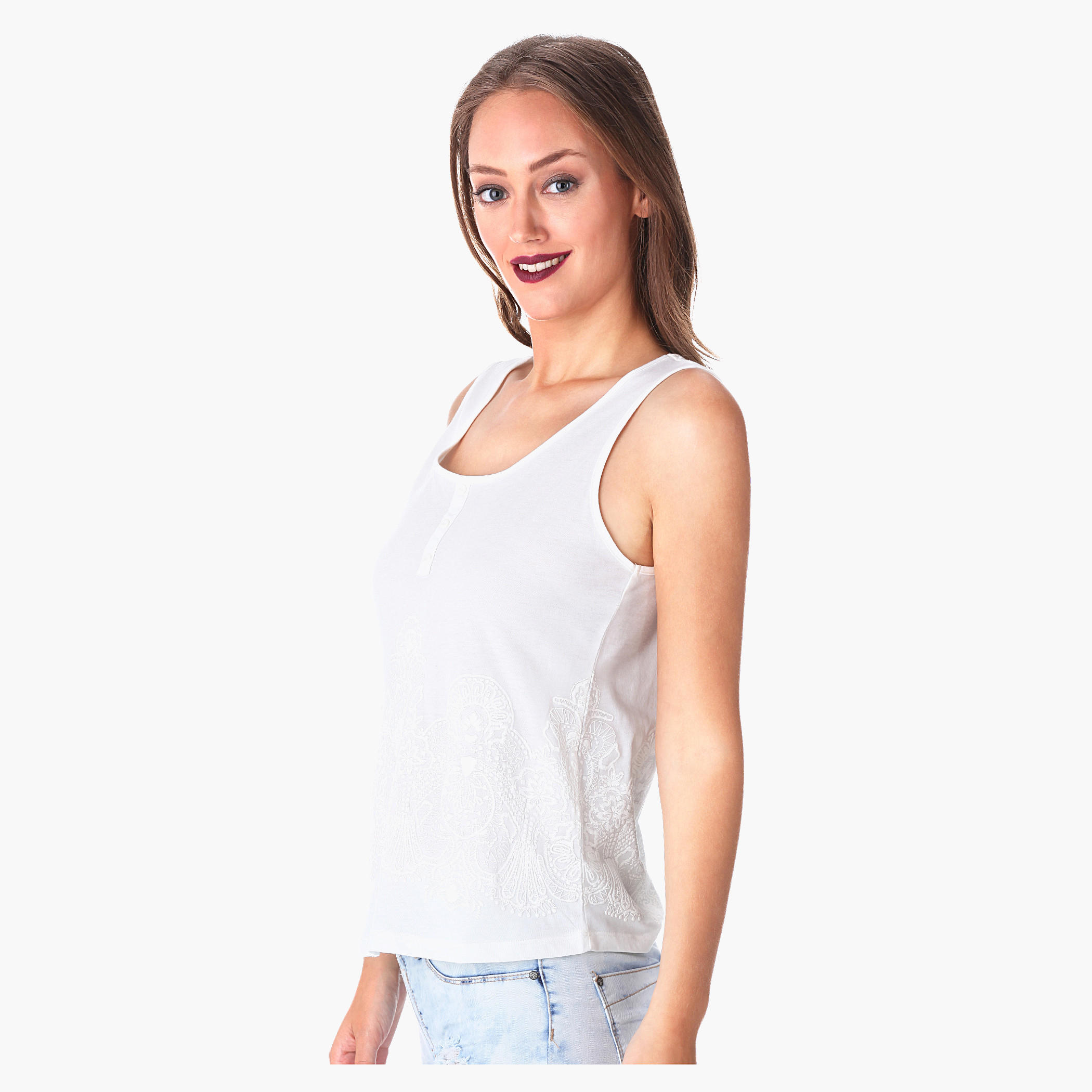 Solid Colour Top-women-clothing-tshirts-image-3