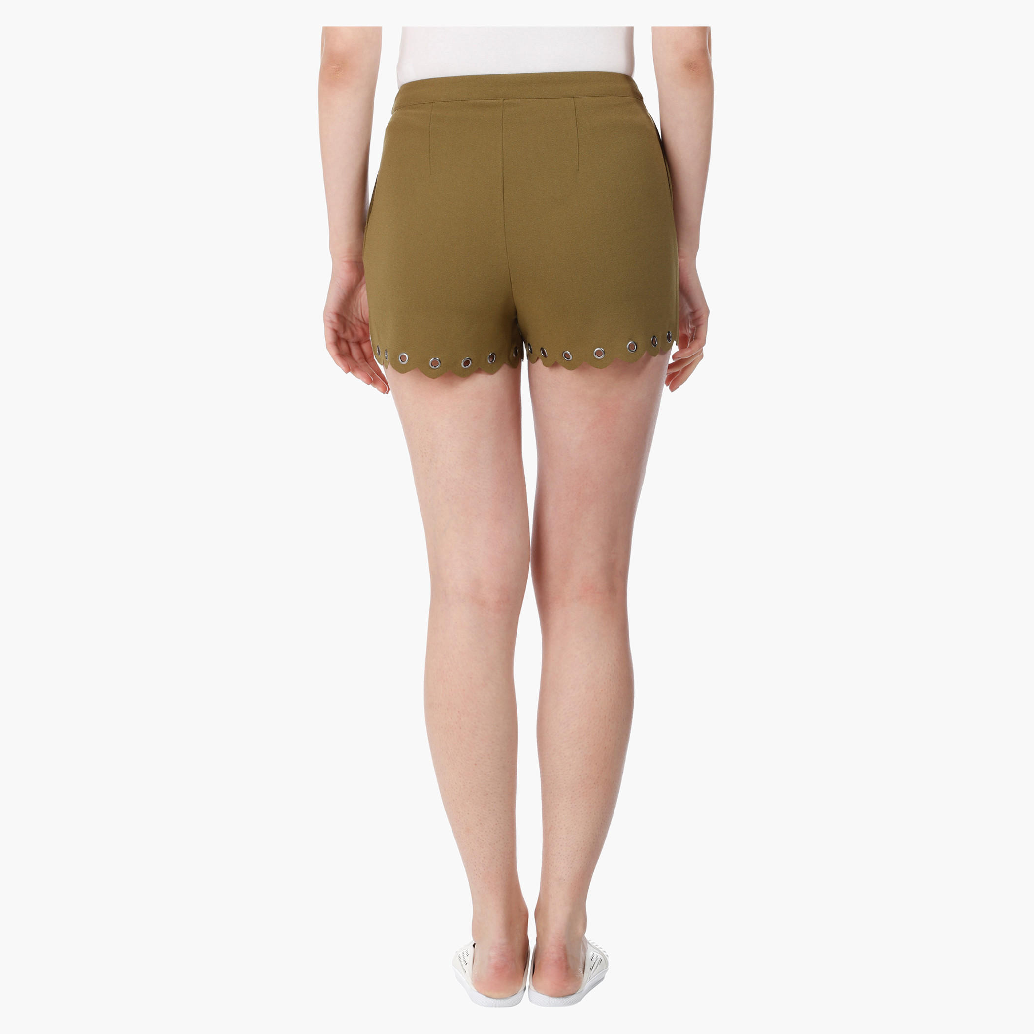 Wide Shorts with Eyelet Detail in Regular Fit-women-clothing-bottoms-shorts-image-2