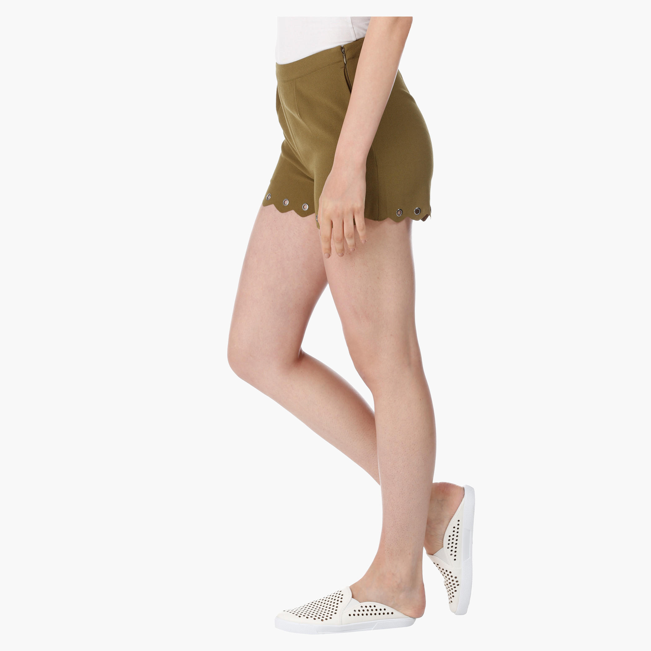 Wide Shorts with Eyelet Detail in Regular Fit-women-clothing-bottoms-shorts-image-3