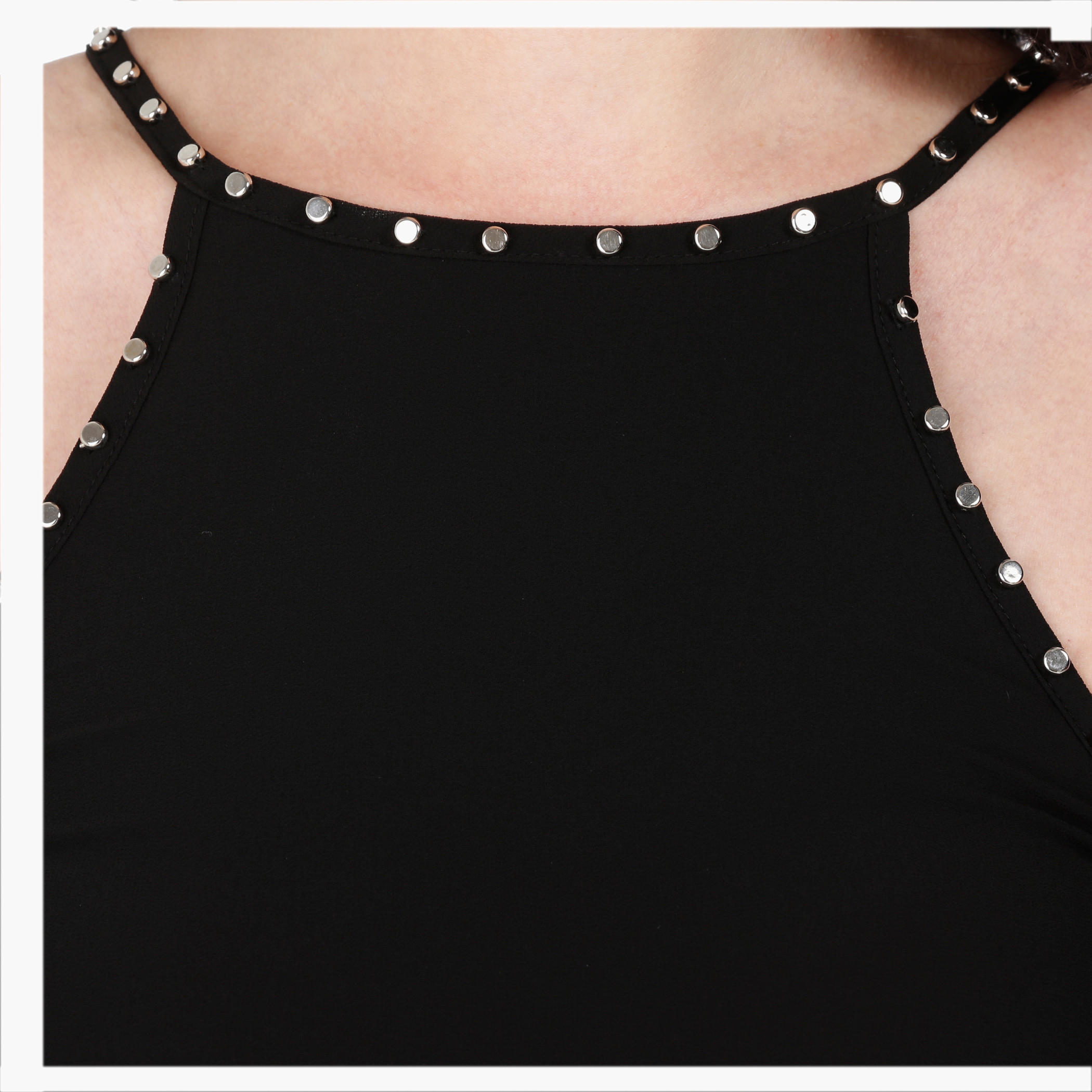 Strappy Crew Neck Top with Studs in Regular Fit-women-clothing-shirtsandblouses-blouses-image-2