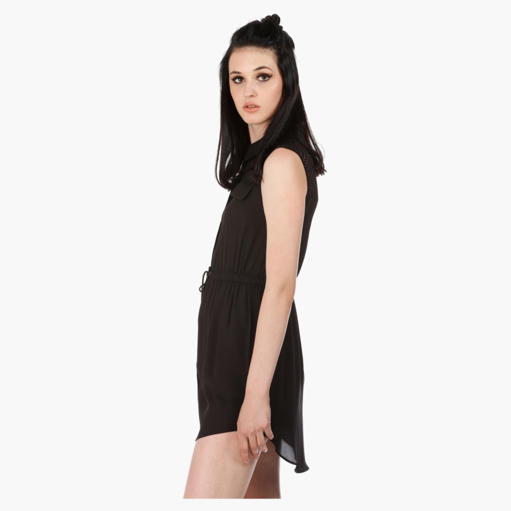 Sleeveless Dress with Perforated Yoke in Regular Fit-women-clothing-dresses-image-3