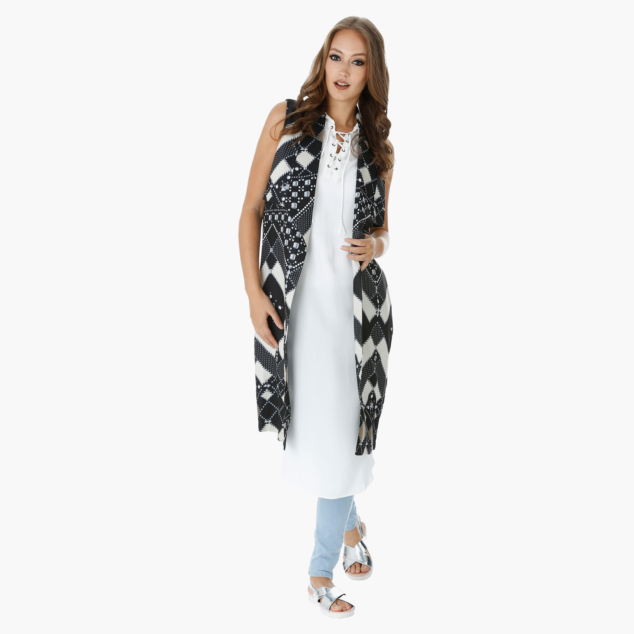 Sleeveless Printed Cascade Jacket-women-clothing-shirtsandblouses-blouses-image-1