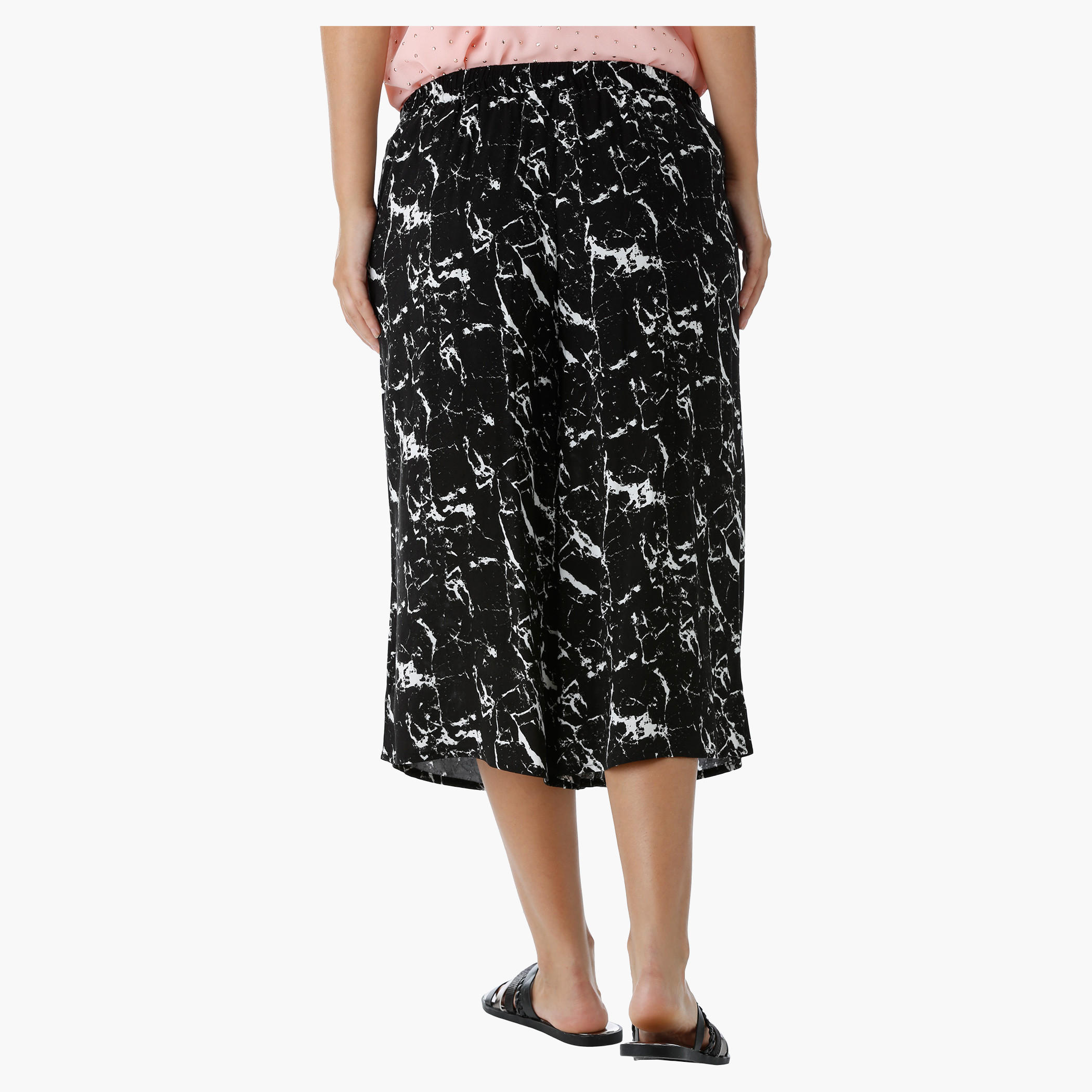 Printed Culottes with Elastic Waistband-women-clothing-bottoms-trousers-image-2