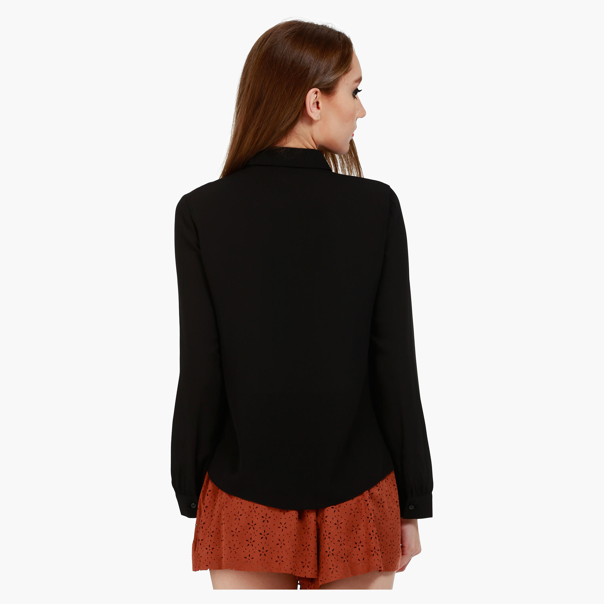 Casual Shirt with Long Sleeves and Chain Bib in Regular Fit-women-clothing-shirtsandblouses-blouses-image-2