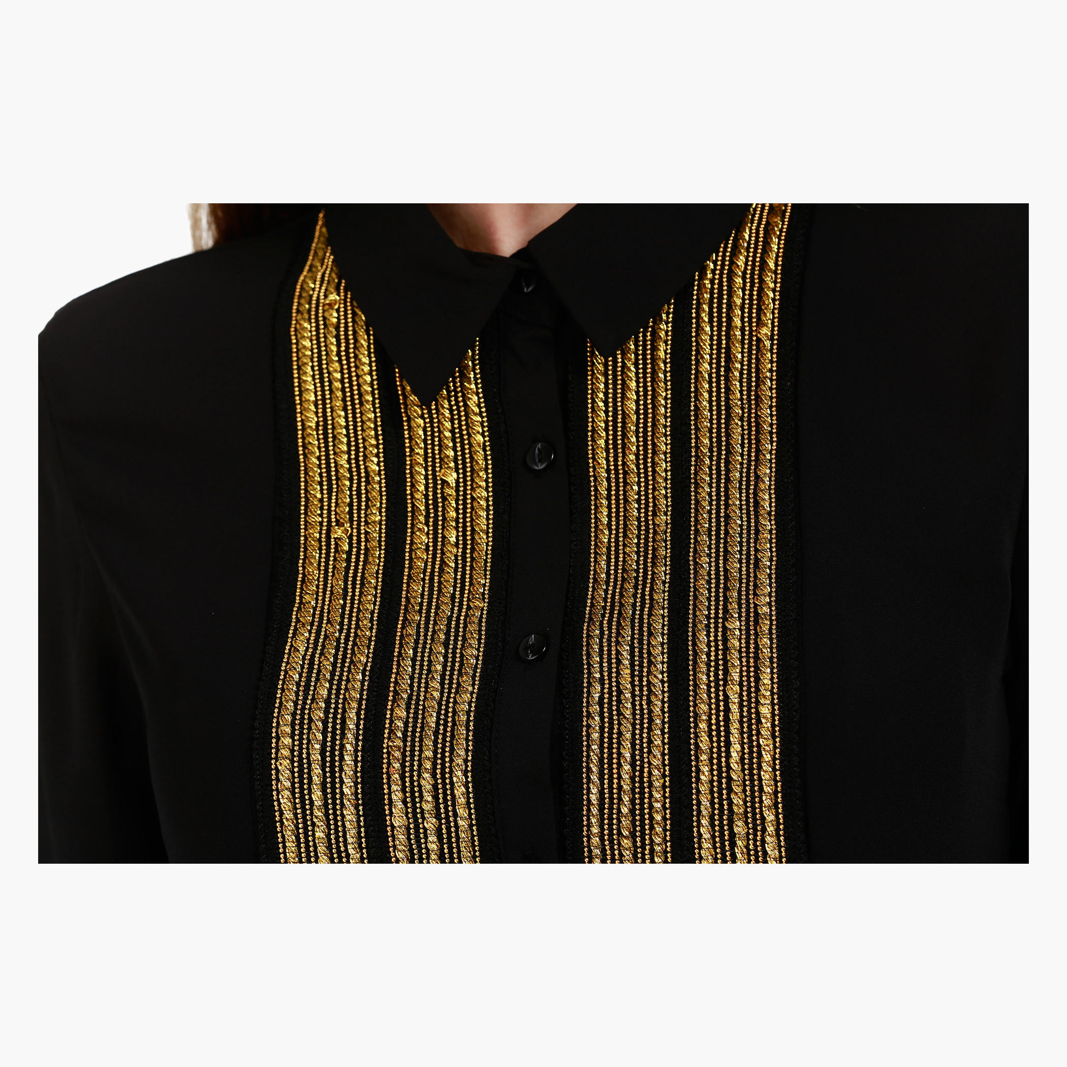 Casual Shirt with Long Sleeves and Chain Bib in Regular Fit-women-clothing-shirtsandblouses-blouses-image-4
