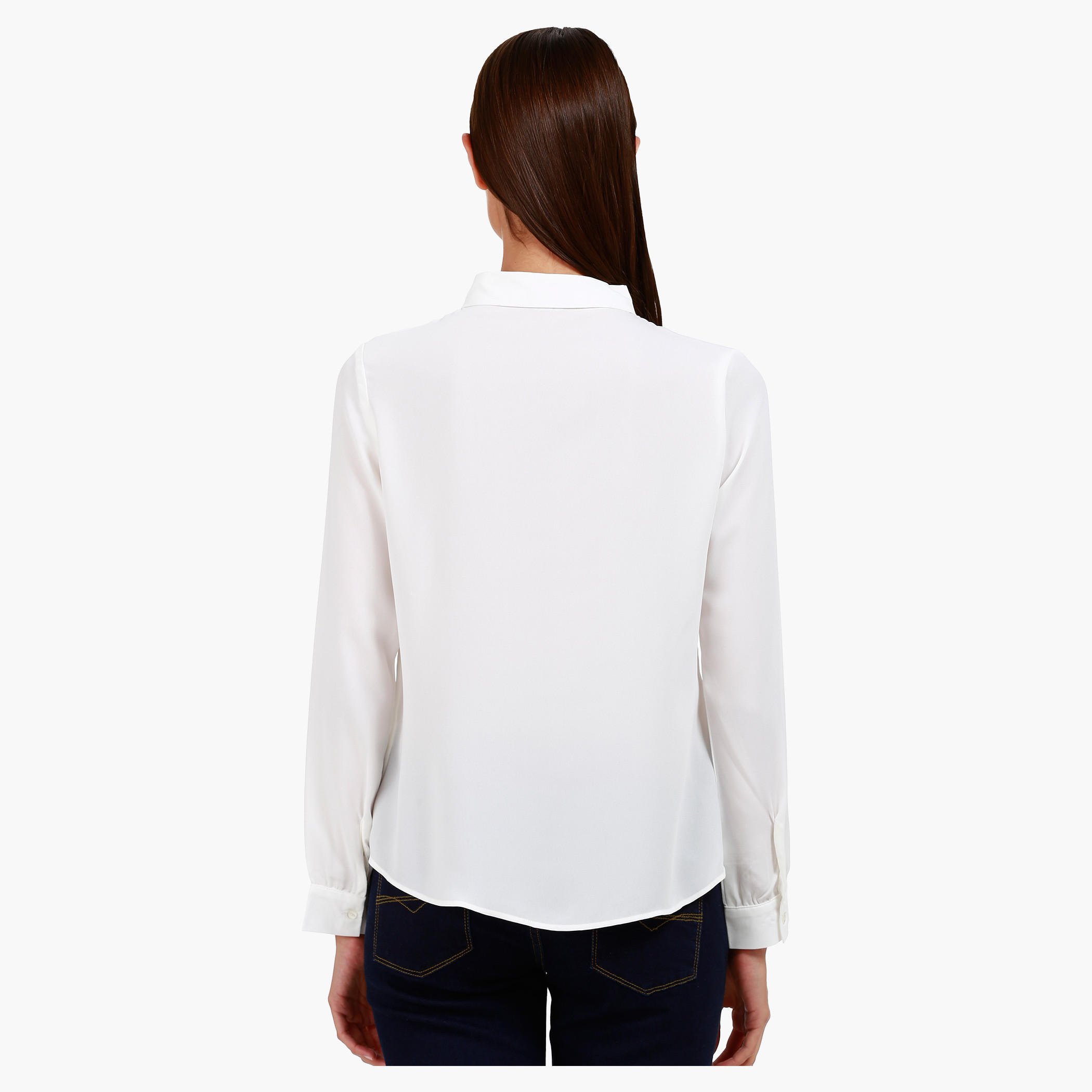 Casual Shirt with Long Sleeves and Chain Bib in Regular Fit-women-clothing-shirtsandblouses-blouses-image-7