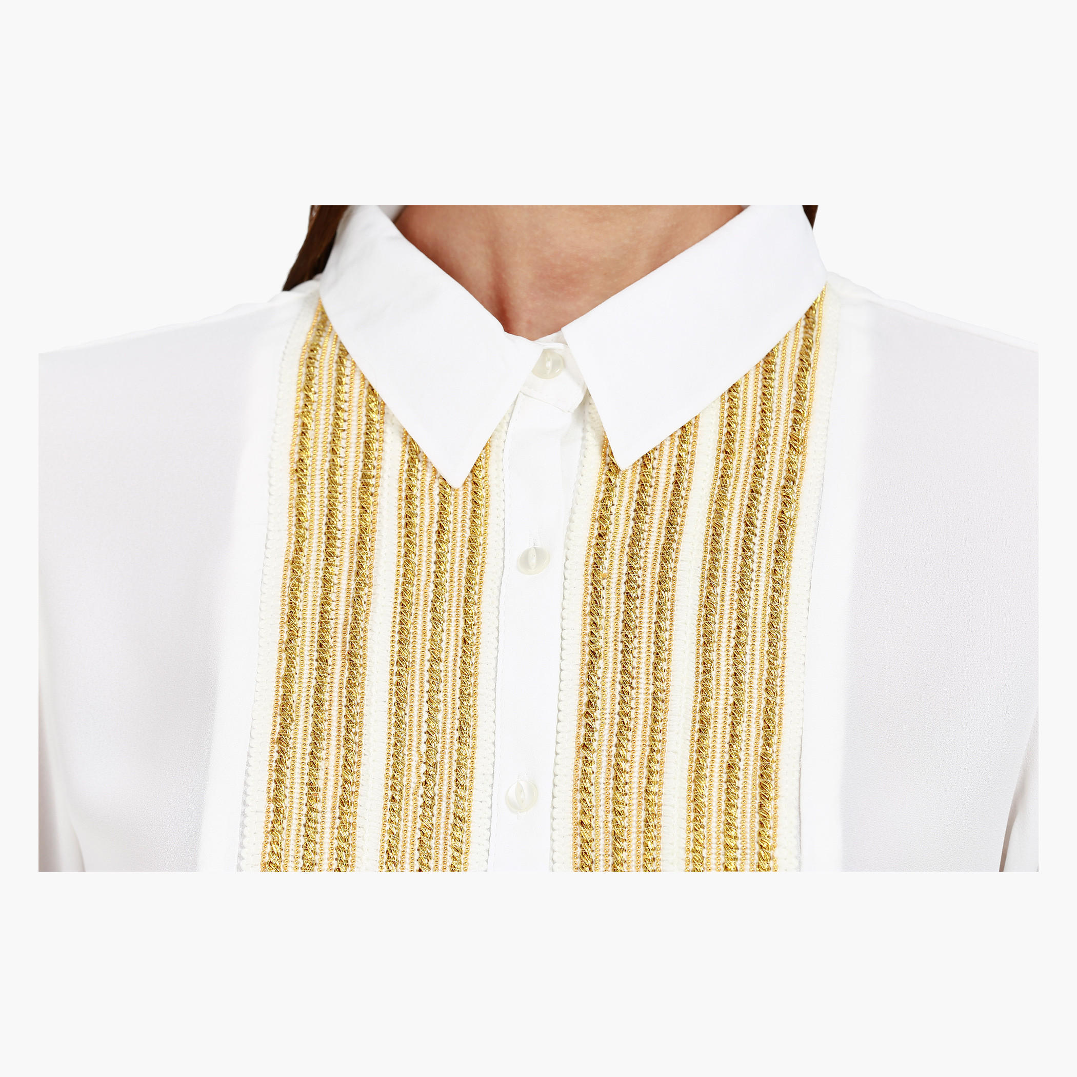 Casual Shirt with Long Sleeves and Chain Bib in Regular Fit-women-clothing-shirtsandblouses-blouses-image-9