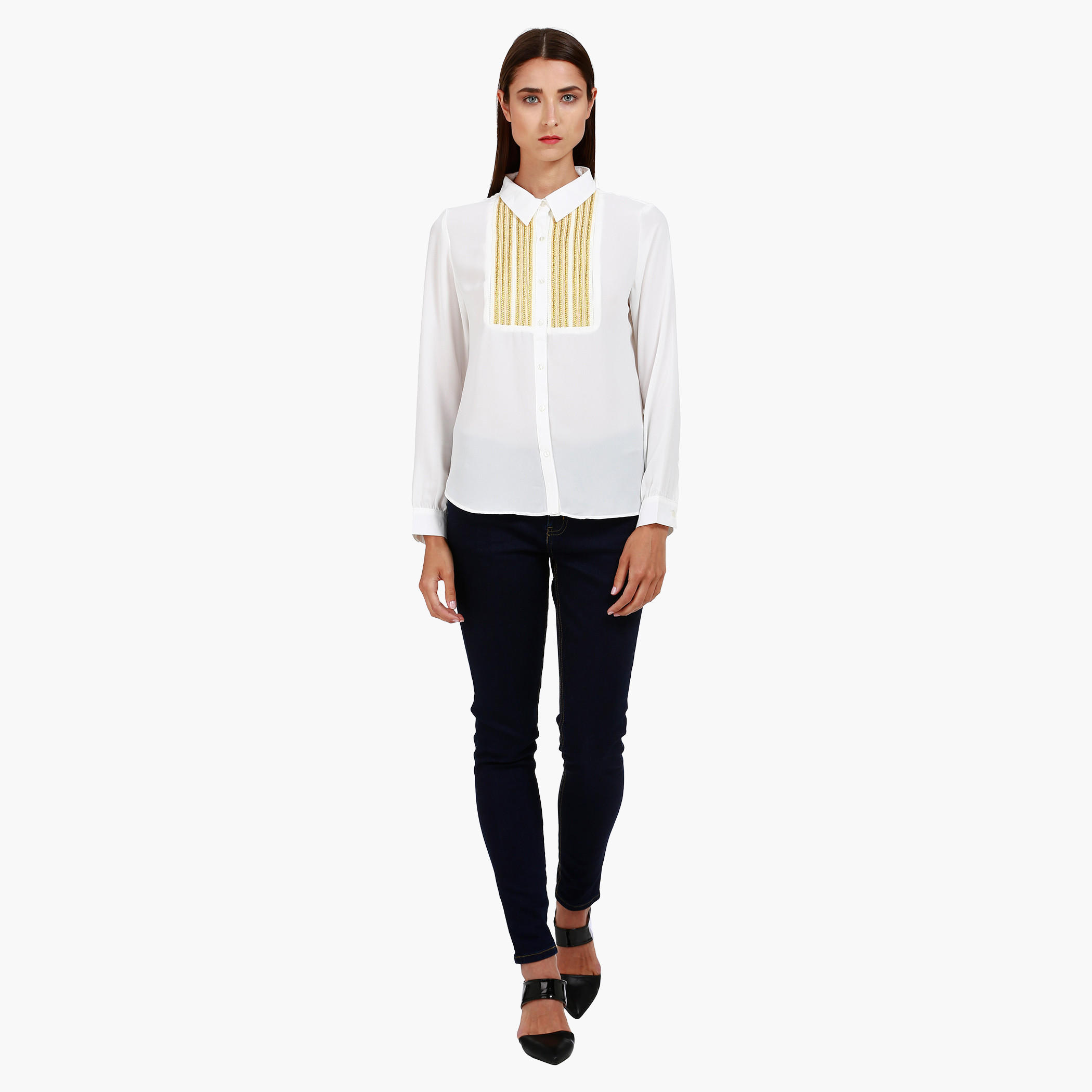 Casual Shirt with Long Sleeves and Chain Bib in Regular Fit-women-clothing-shirtsandblouses-blouses-image-10
