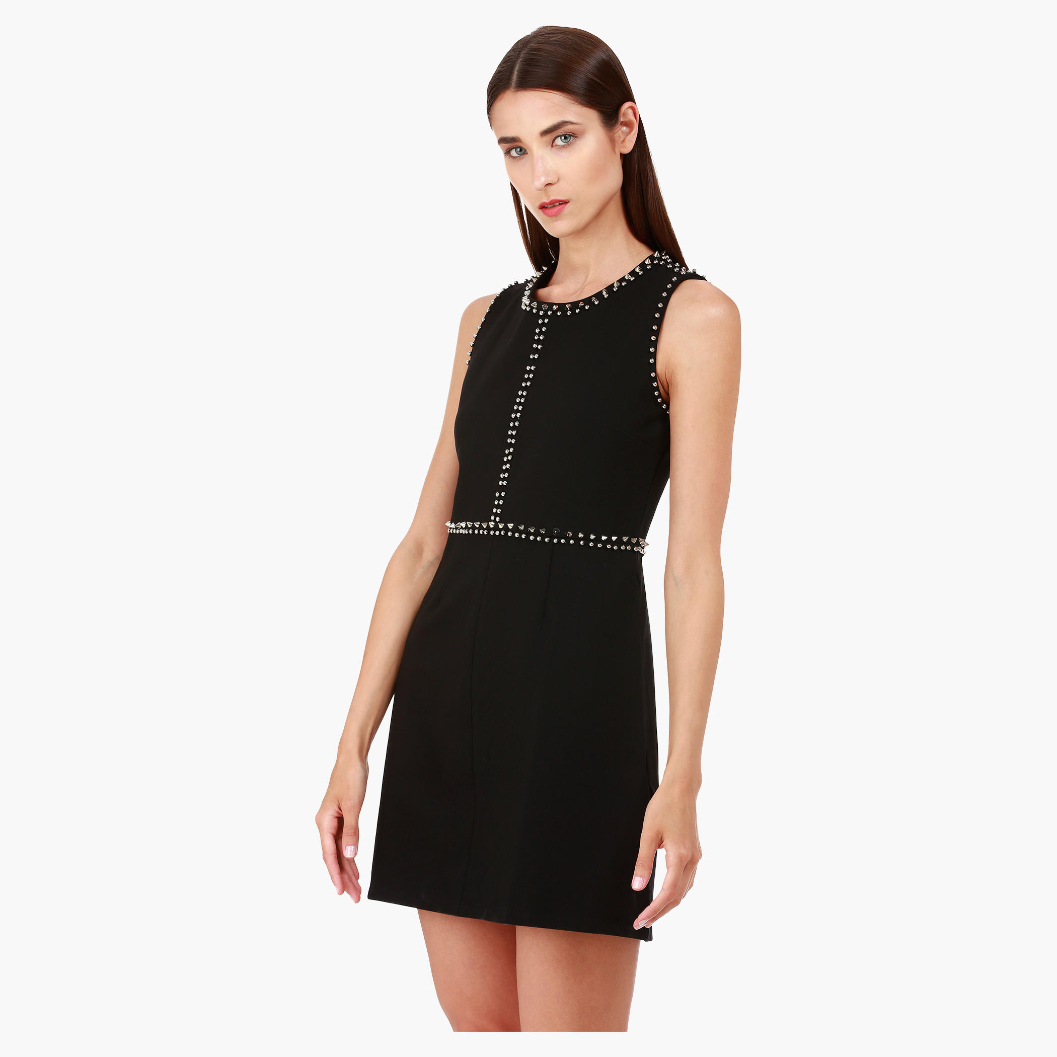 Sleeveless Dress with Studded Detailing in Regular Fit-women-clothing-dresses-image-3
