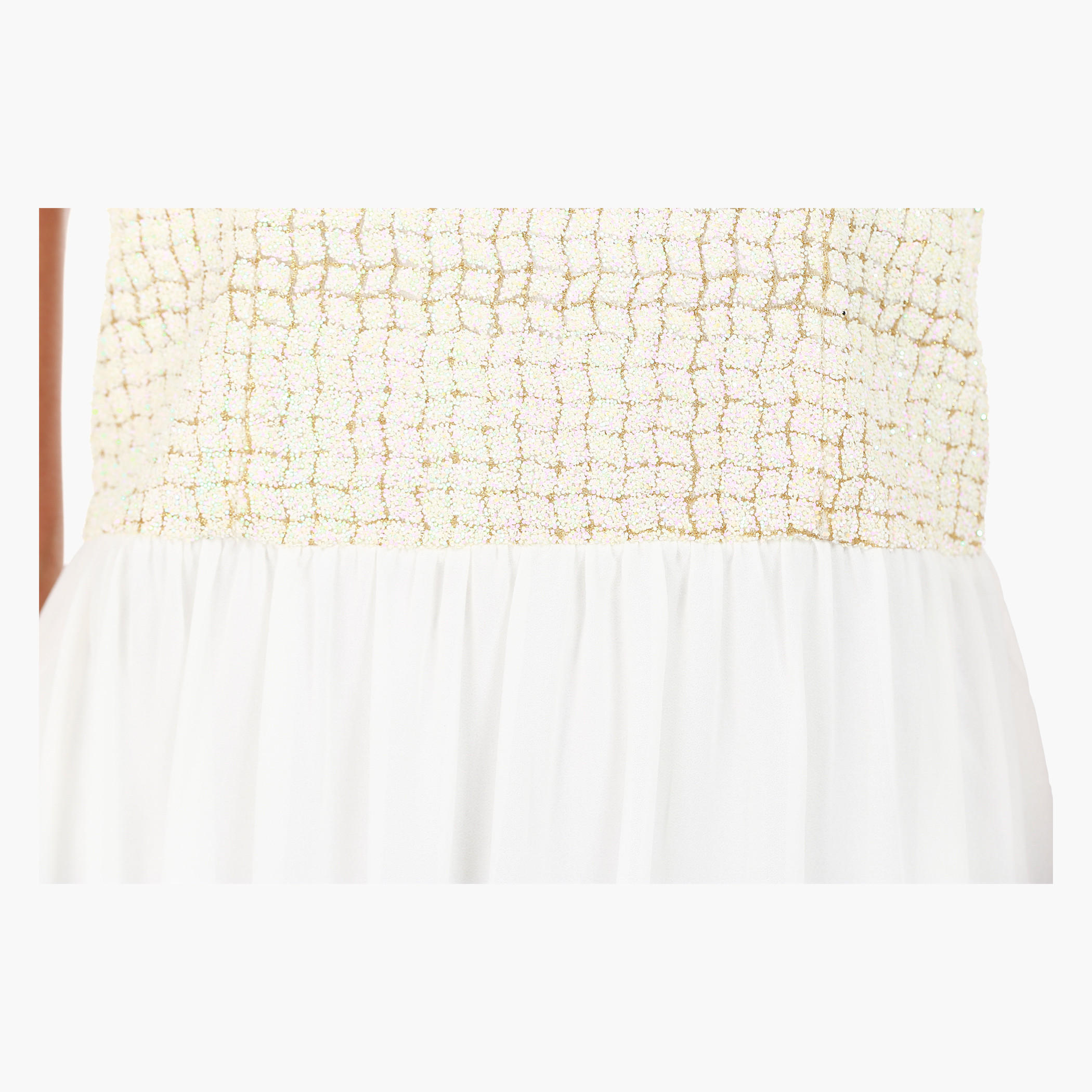 Sleeveless Chiffon Maxi Dress with Crew Neck and Embellishments in Regular Fit-women-clothing-dresses-image-4