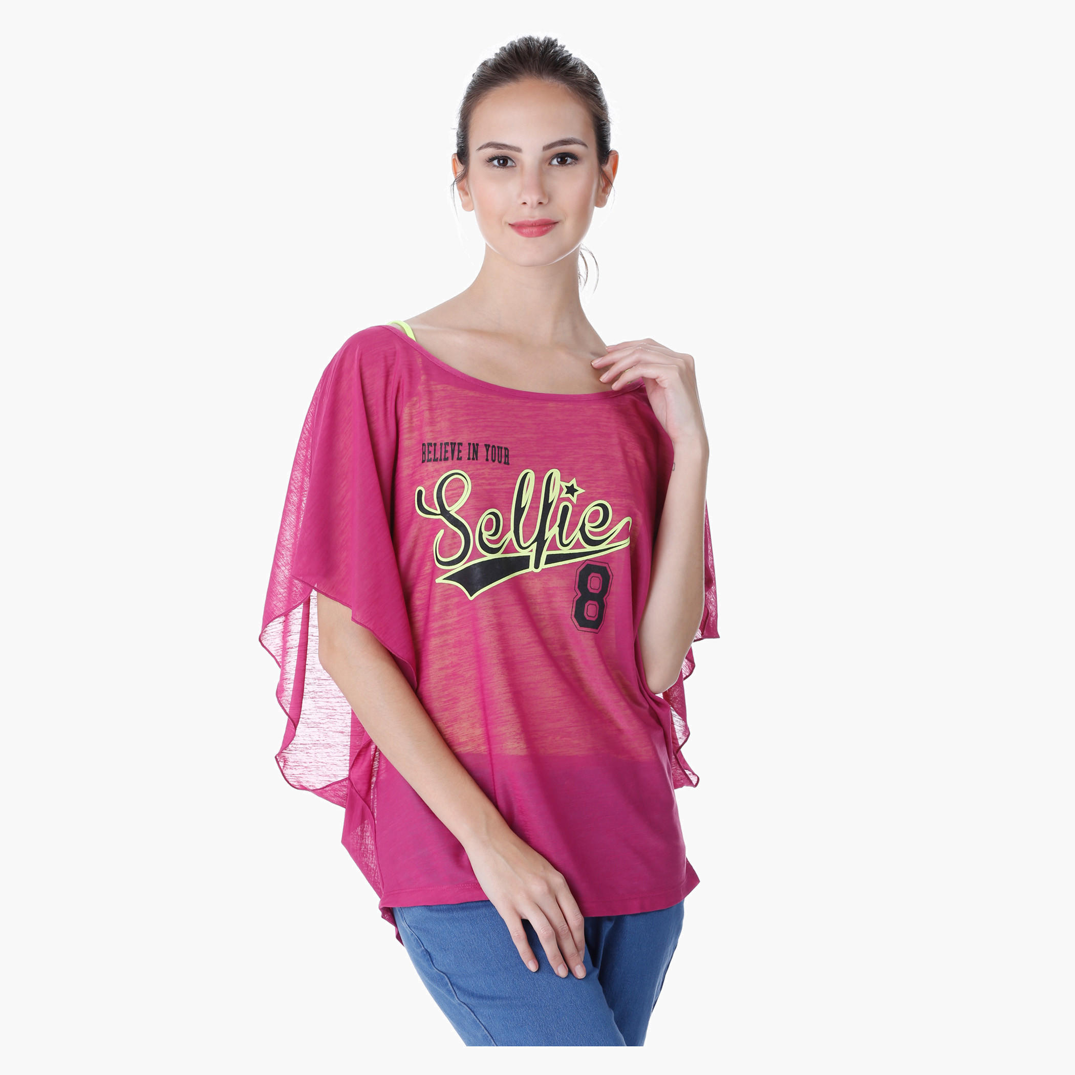 Printed Top with Kimono Sleeves-women-clothing-tshirts-image-6