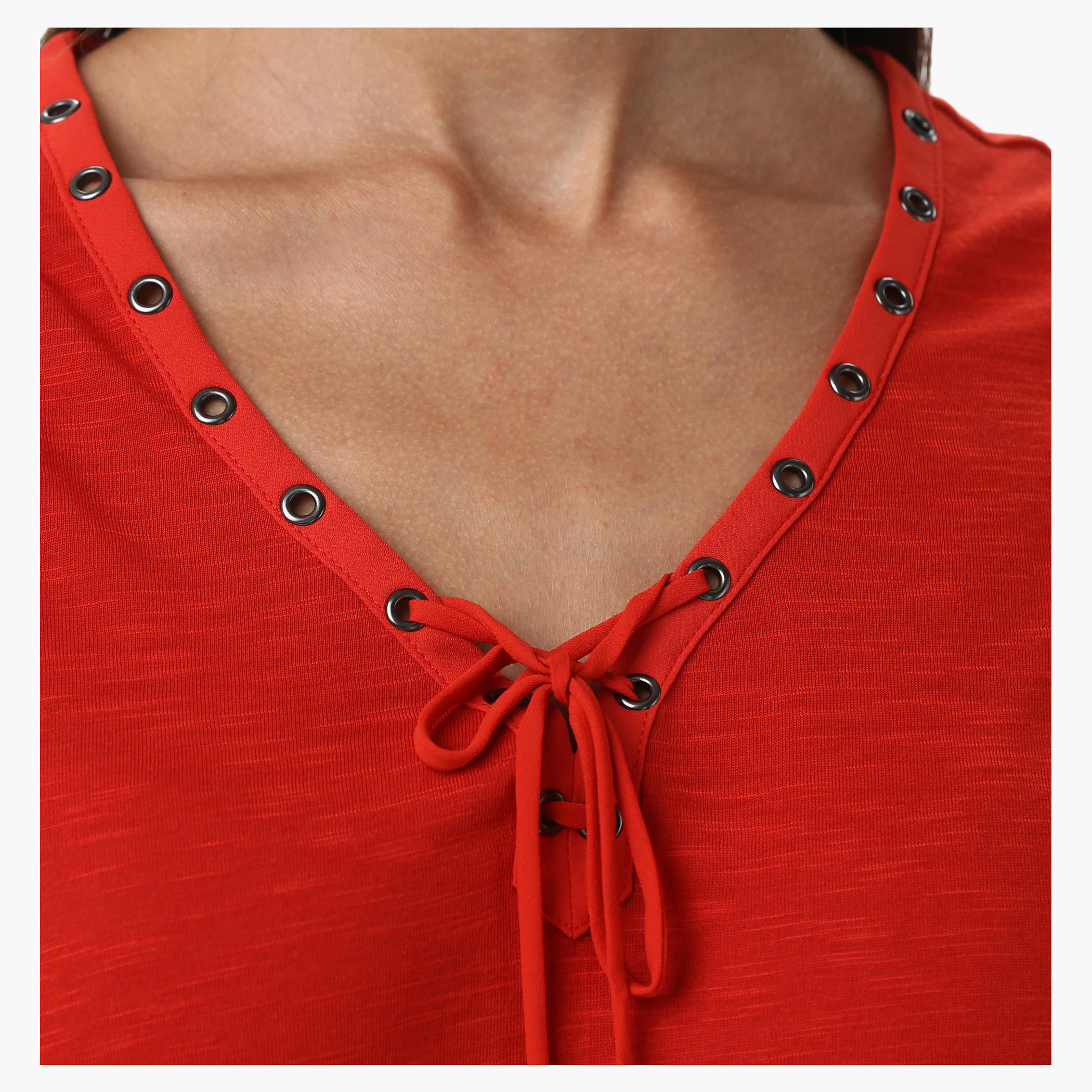 V-Neck Tank Top with Tie-Up Front-women-clothing-tshirts-image-4