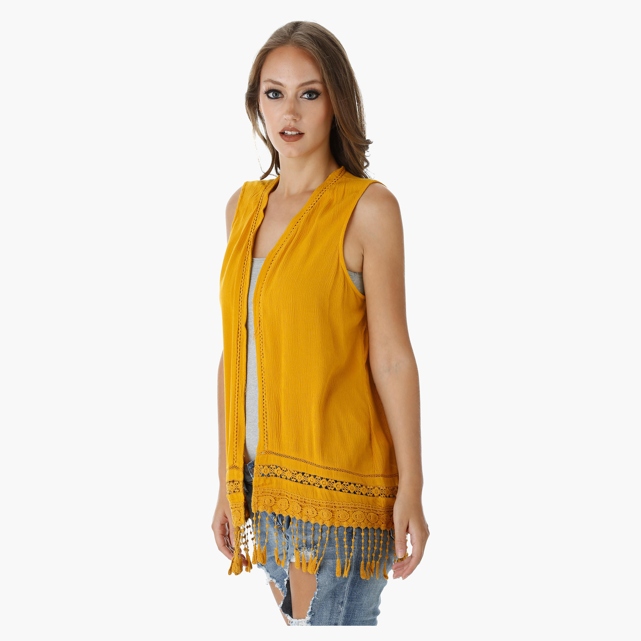 Sleeveless Shrug with Tassels-women-winterwear-cardigansandjumpers-cardigans-image-3