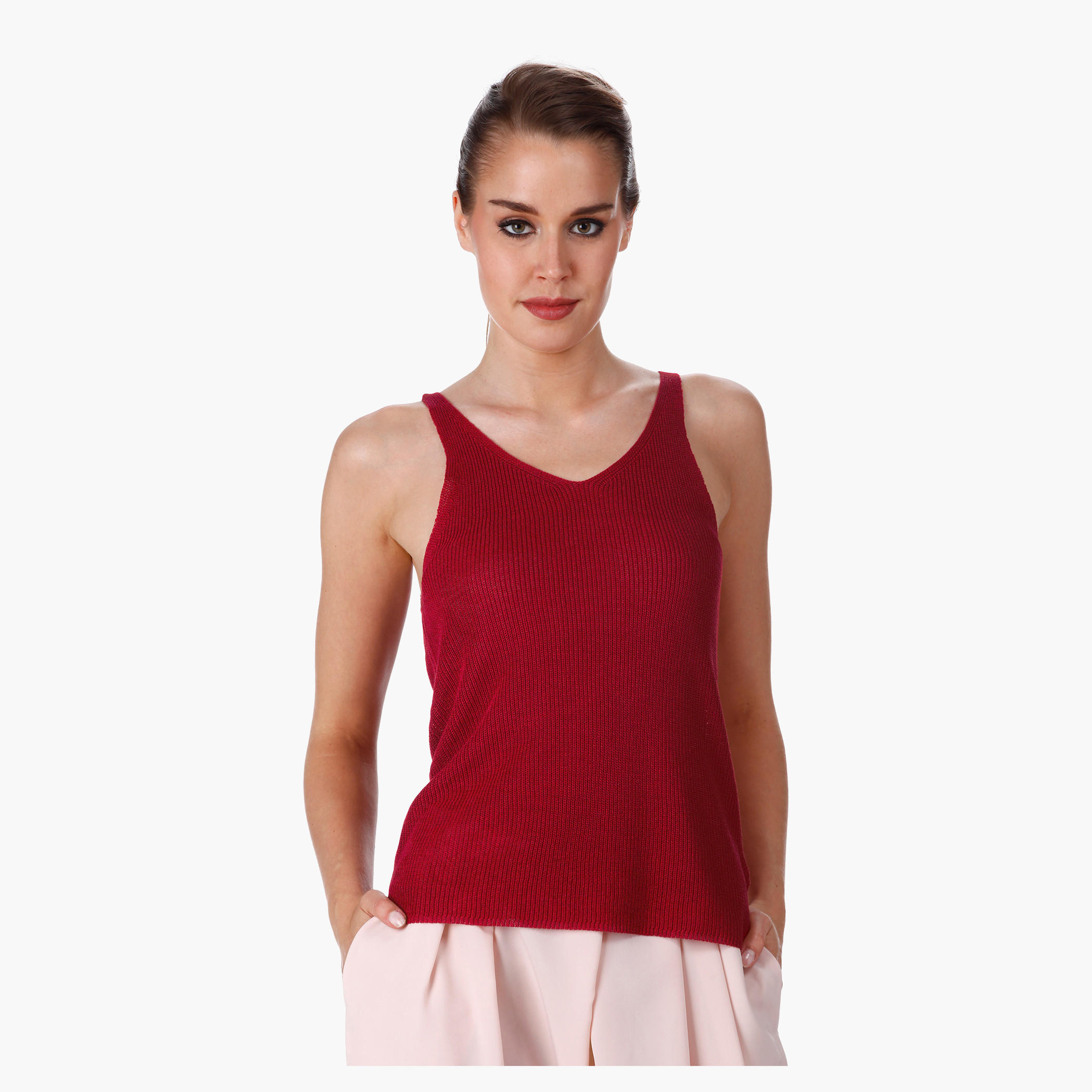 Sleeveless Crop Tank Top in Regular Fit-women-clothing-tshirts-image-1