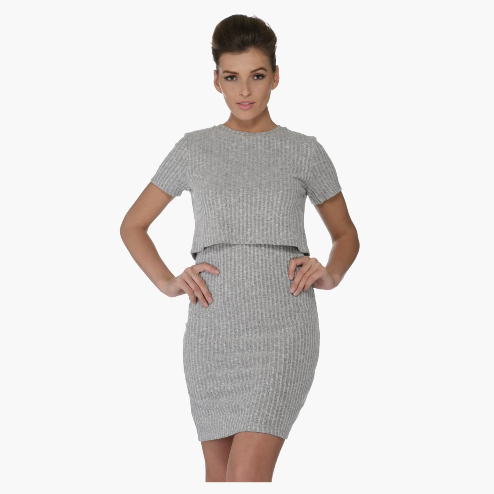Short-sleeved Crop Top Dress-women-clothing-dresses-image-1
