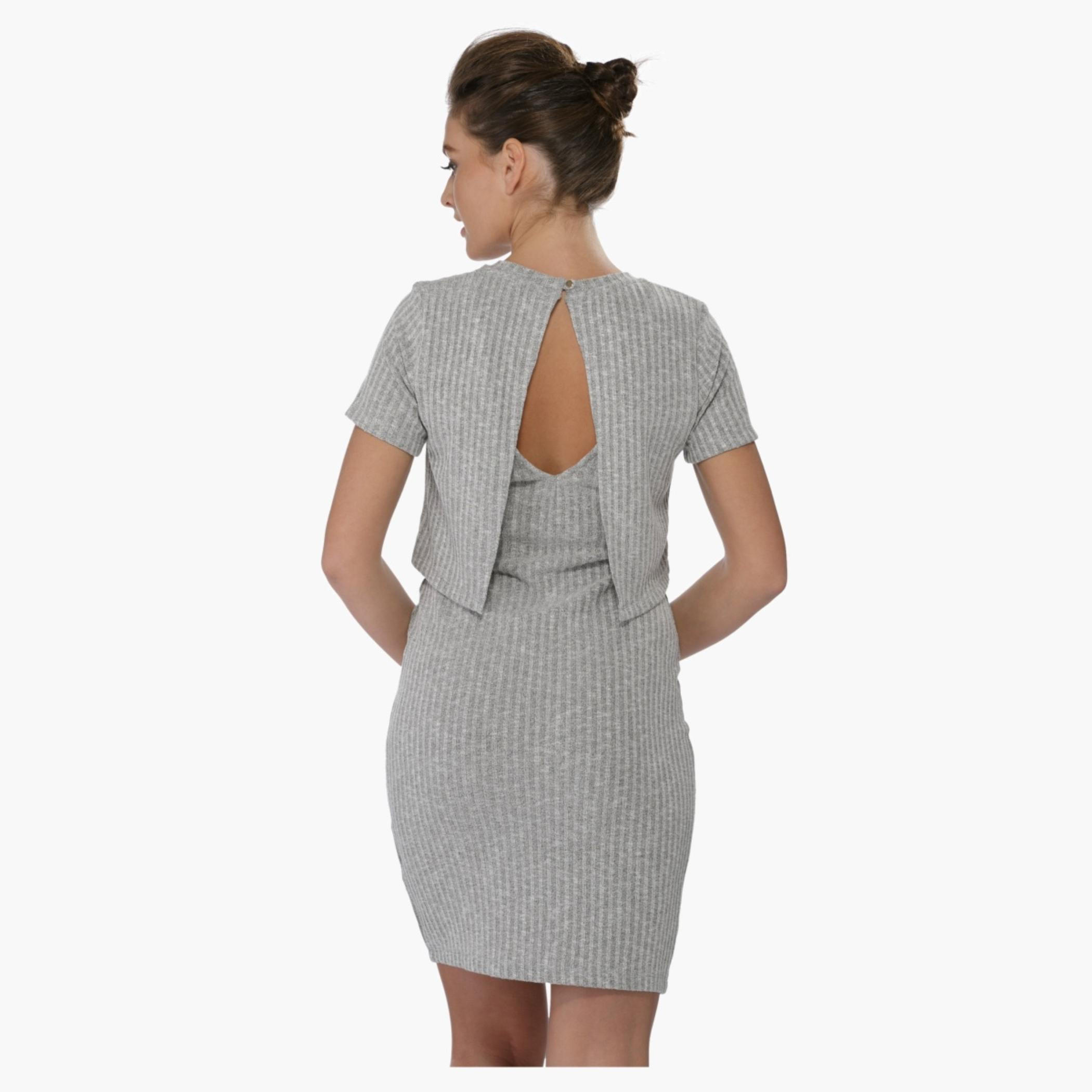 Short-sleeved Crop Top Dress-women-clothing-dresses-image-2